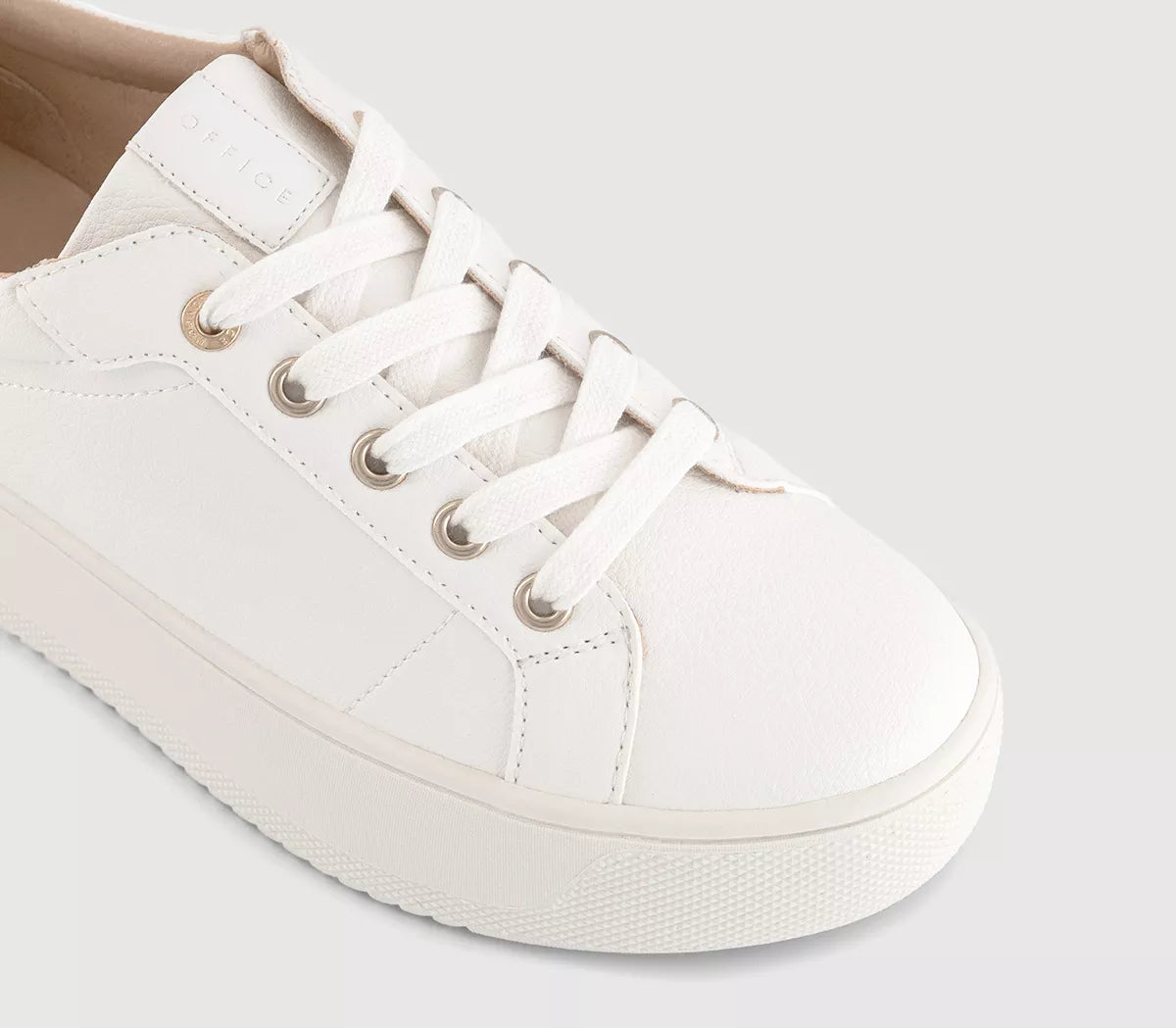 Office Platform Lace-Up Sneakers in White