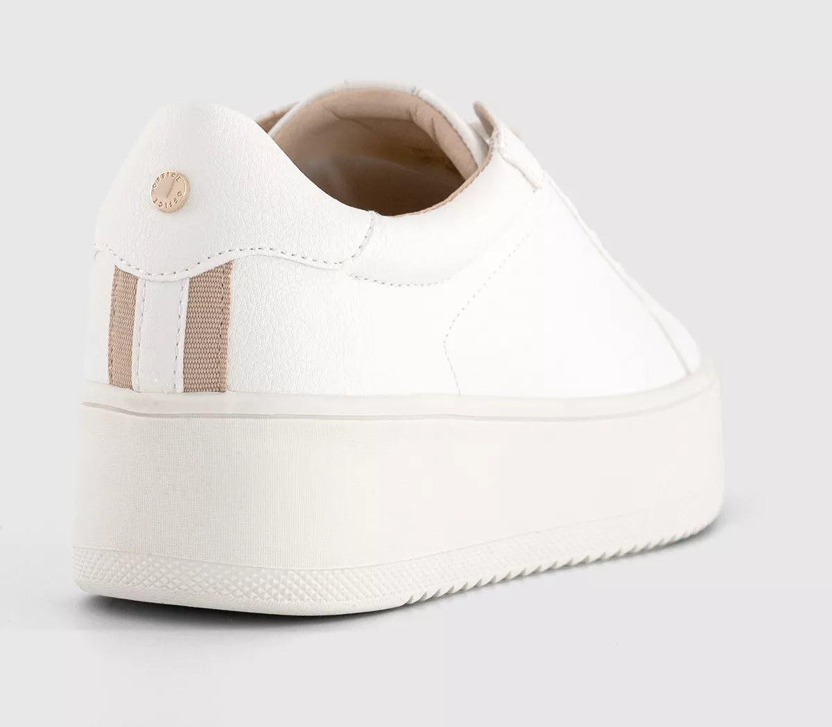 Office Platform Lace-Up Sneakers in White