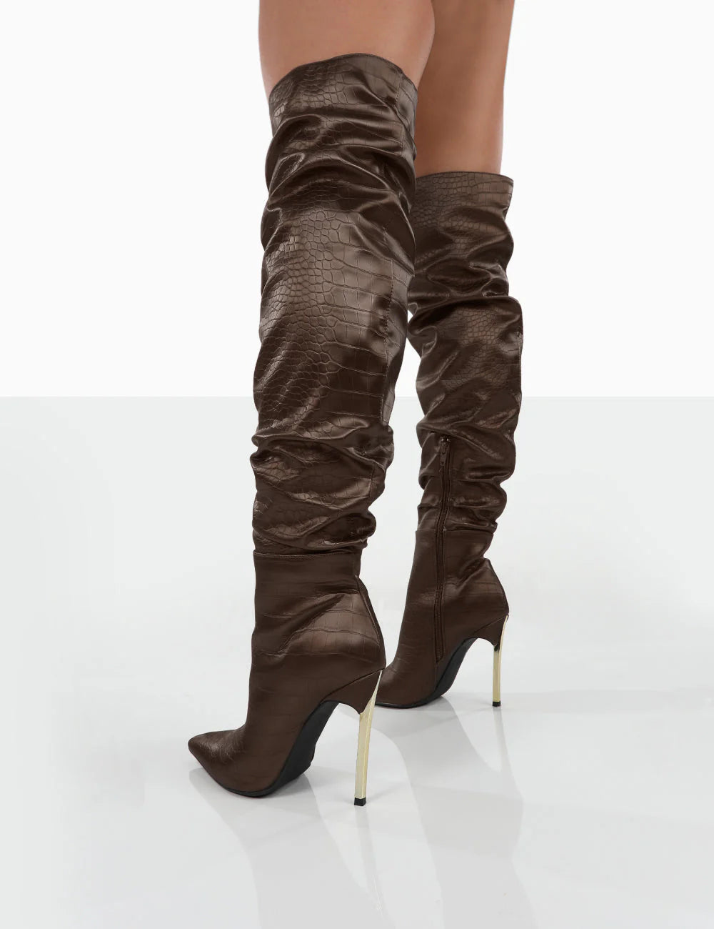 PUBLIC DESIRE ENERGY BOOTS IN BROWN