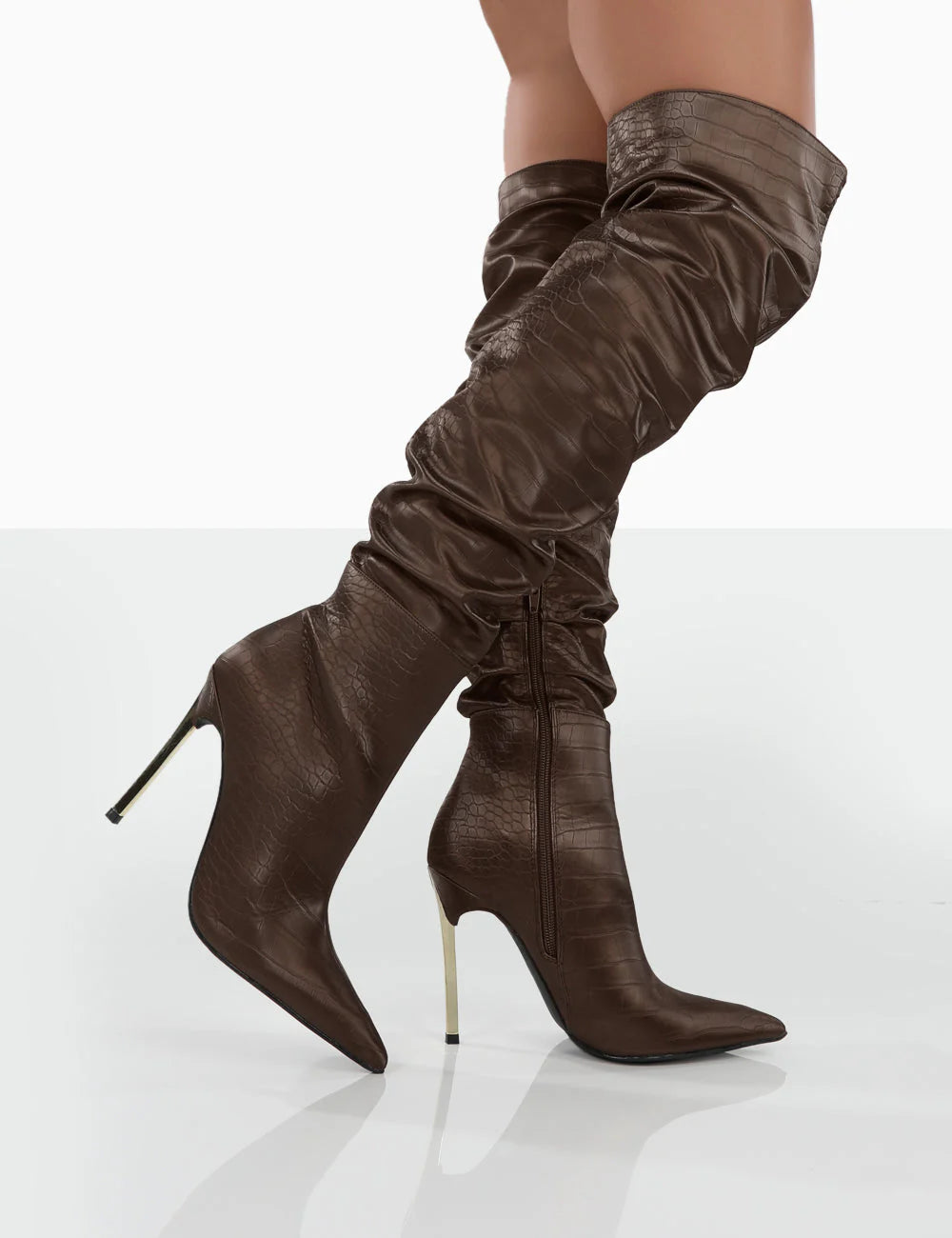 PUBLIC DESIRE ENERGY BOOTS IN BROWN