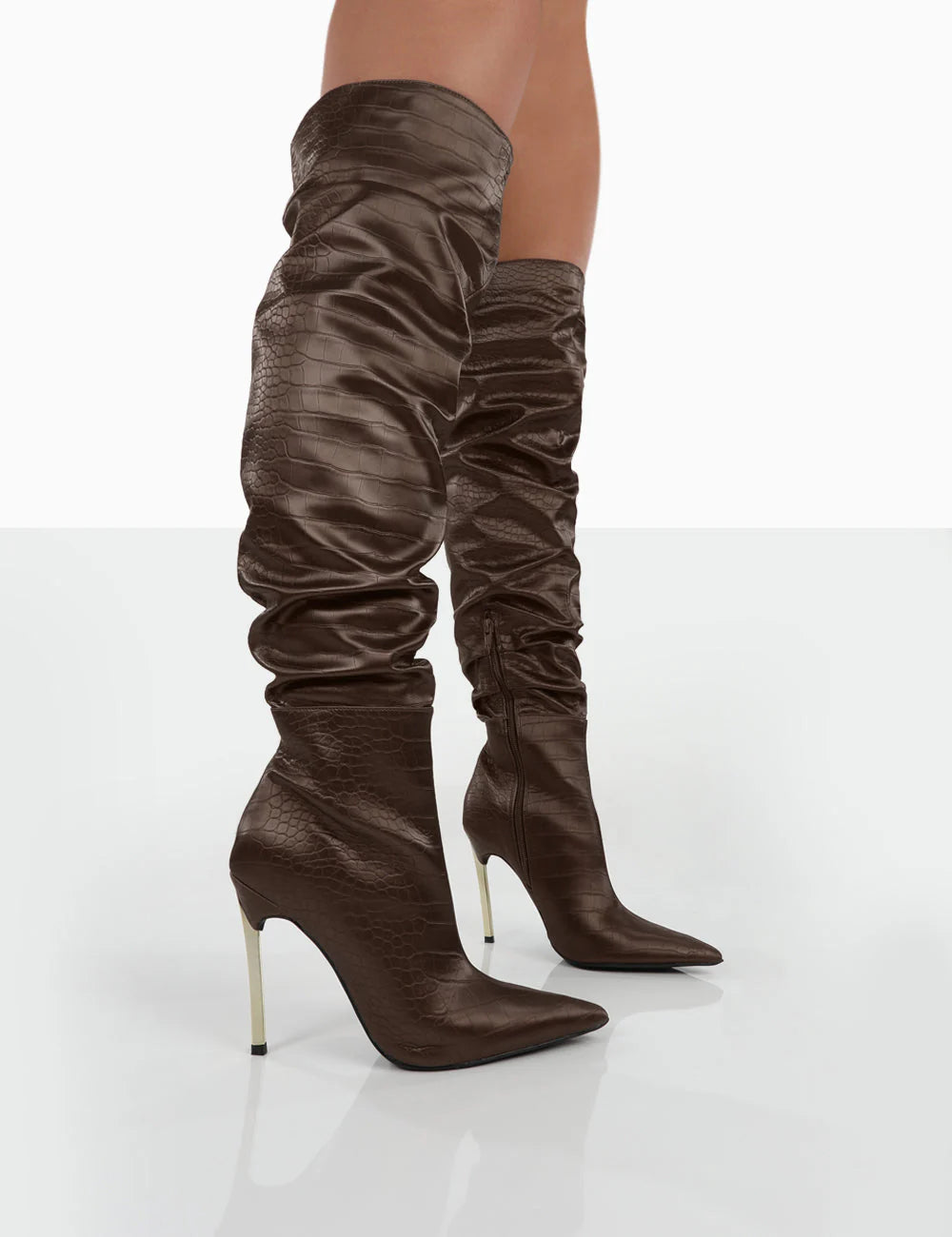 PUBLIC DESIRE ENERGY BOOTS IN BROWN