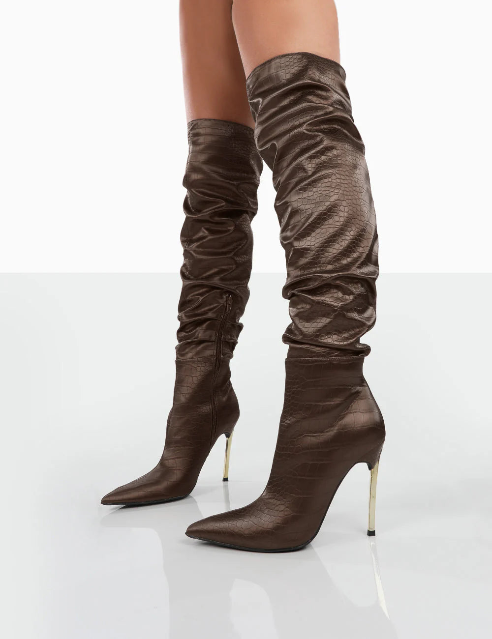 PUBLIC DESIRE ENERGY BOOTS IN BROWN