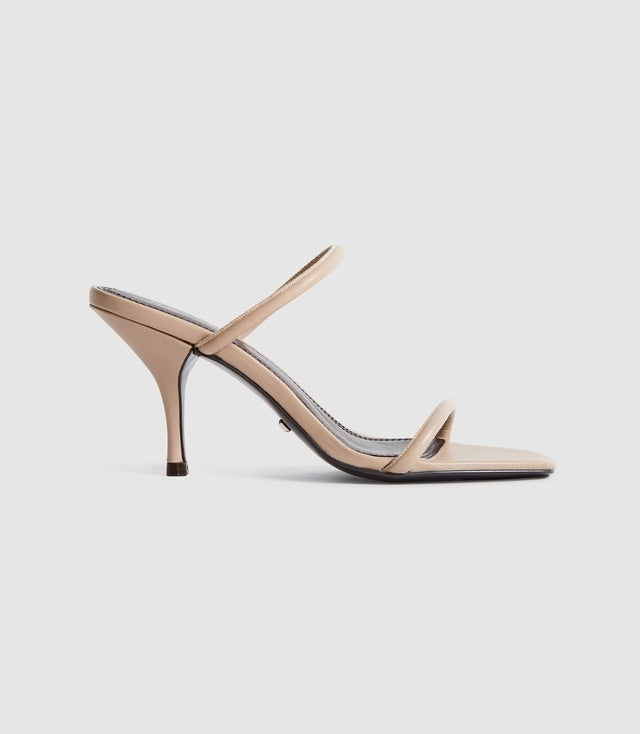 REISS NUDE LEATHER STRAPPY MULE