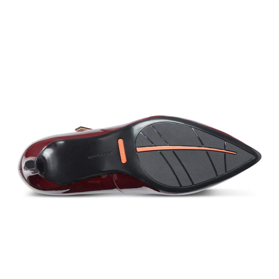 Rockport Patent Leather Maryjane Pointed Toe Pump in Burgundy