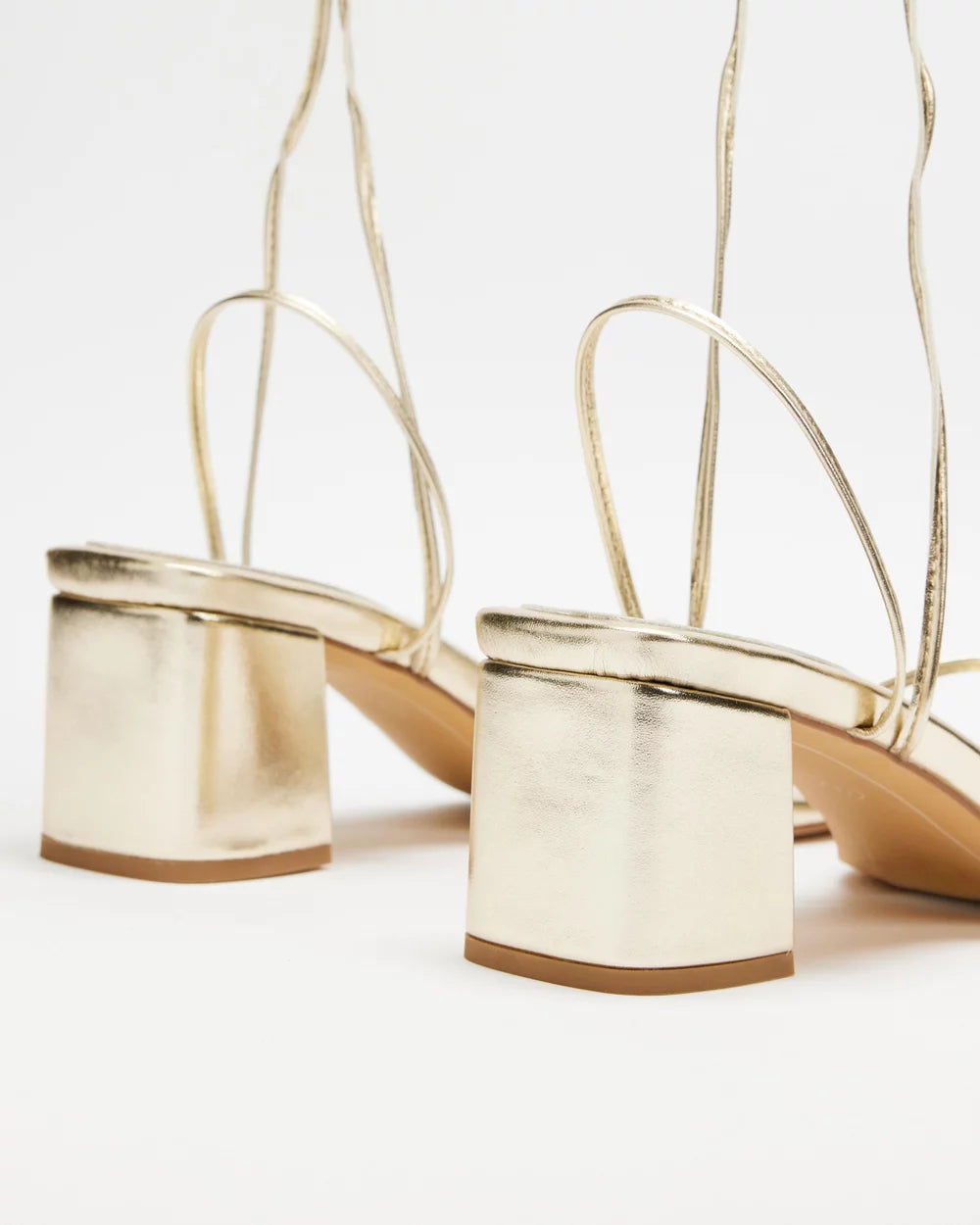 Slingback Spurr Shoes Nz SPURR LACE-UP BLOCK HEEL SANDAL IN GOLD