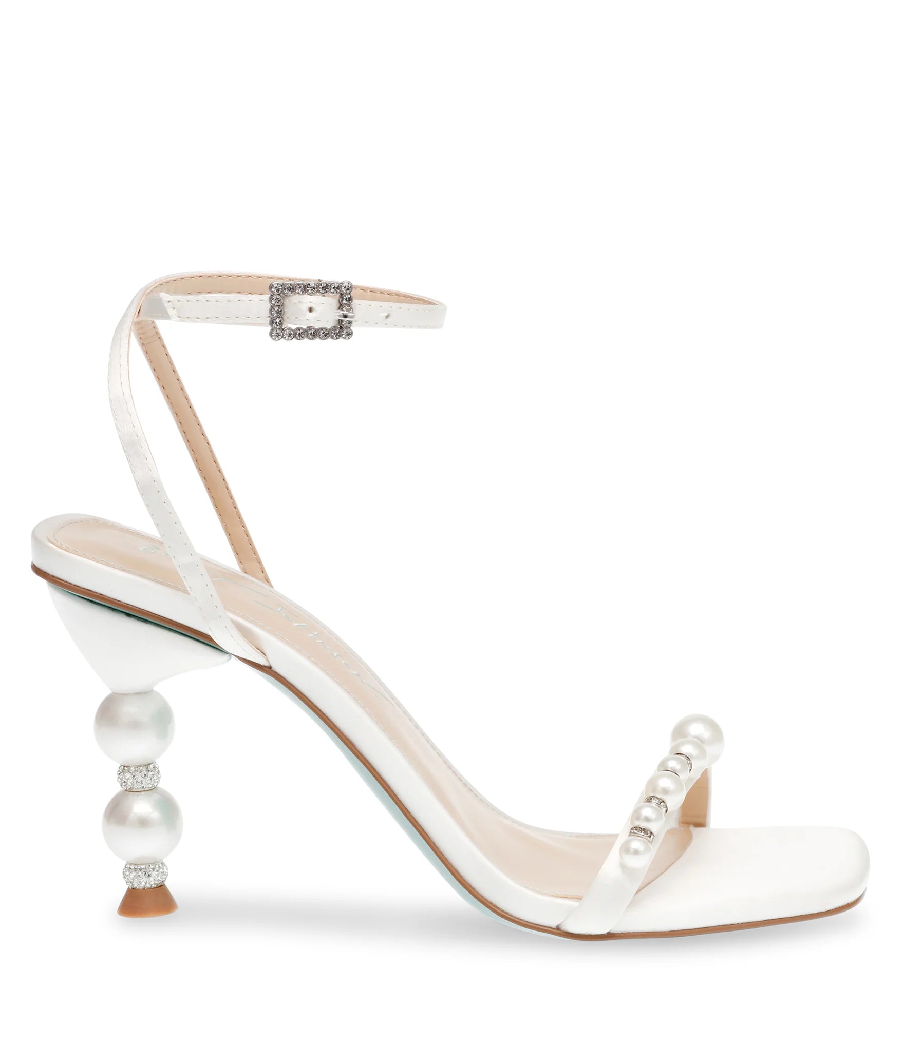 STEVE MADDEN BARELY THERE PEARL HEELED SANDAL IN IVORY