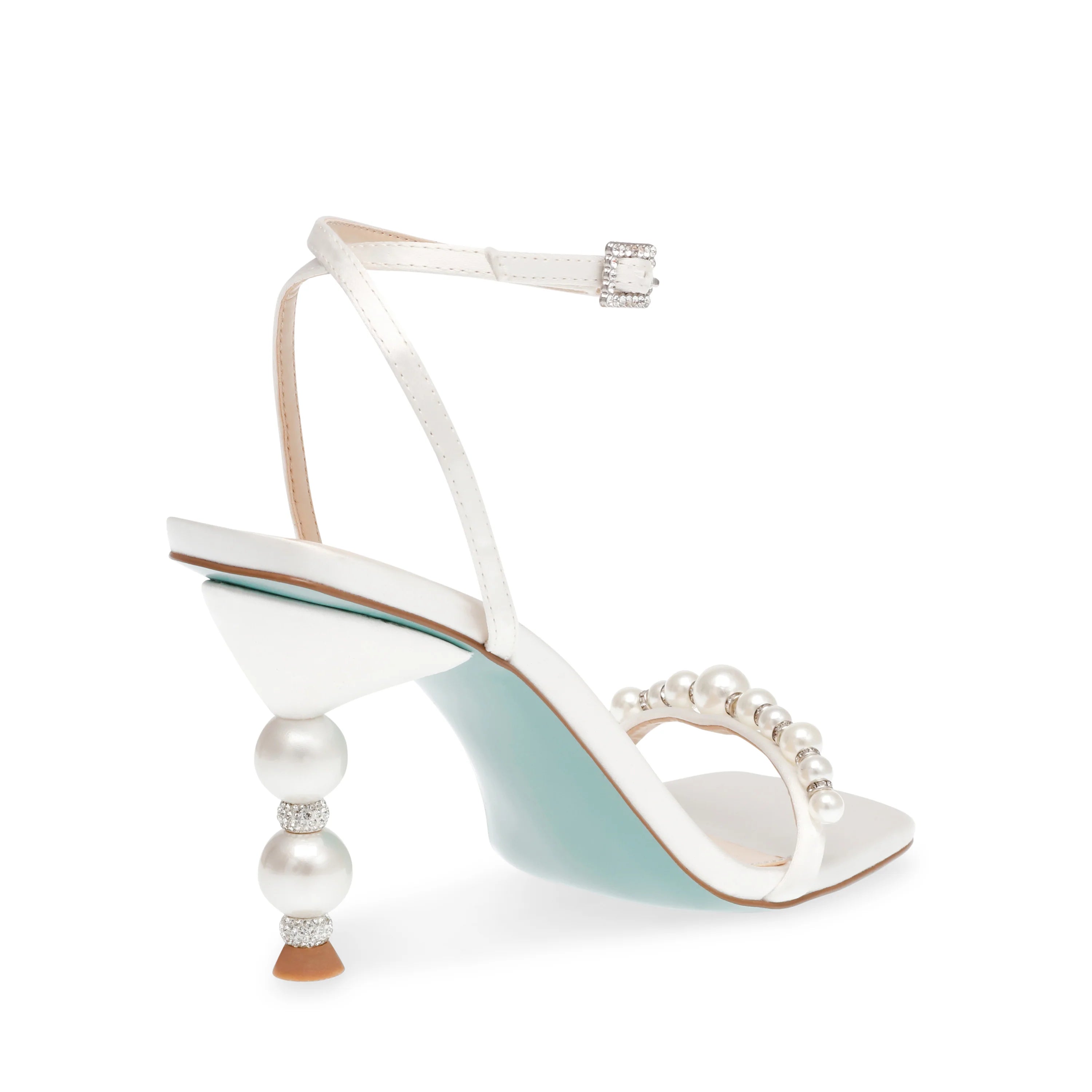 STEVE MADDEN BARELY THERE PEARL HEELED SANDAL IN IVORY