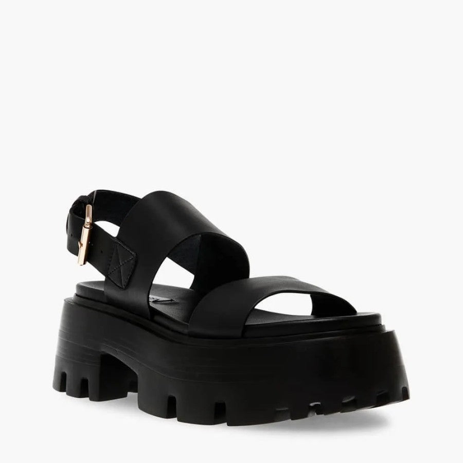 STEVE MADDEN CHUNKY CATERPILLAR SANDAL IN BLACK