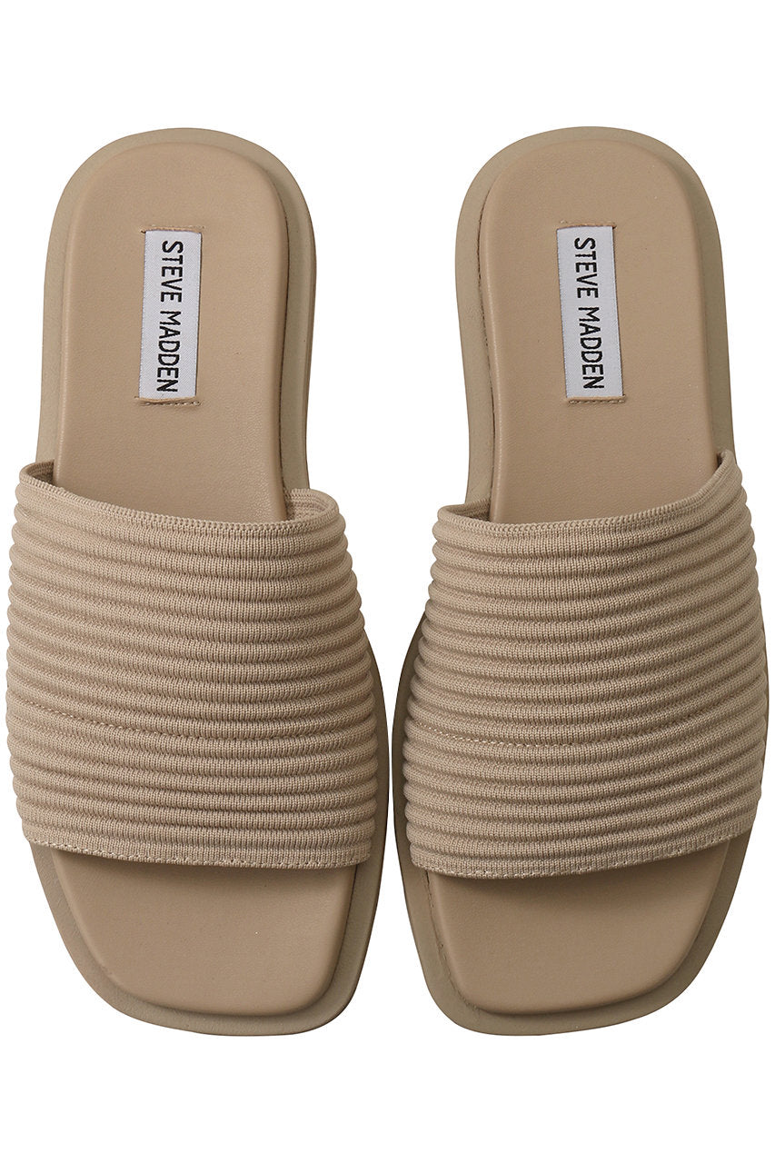 STEVE MADDEN ELASTIC STRAP SLIDE IN TAUPE