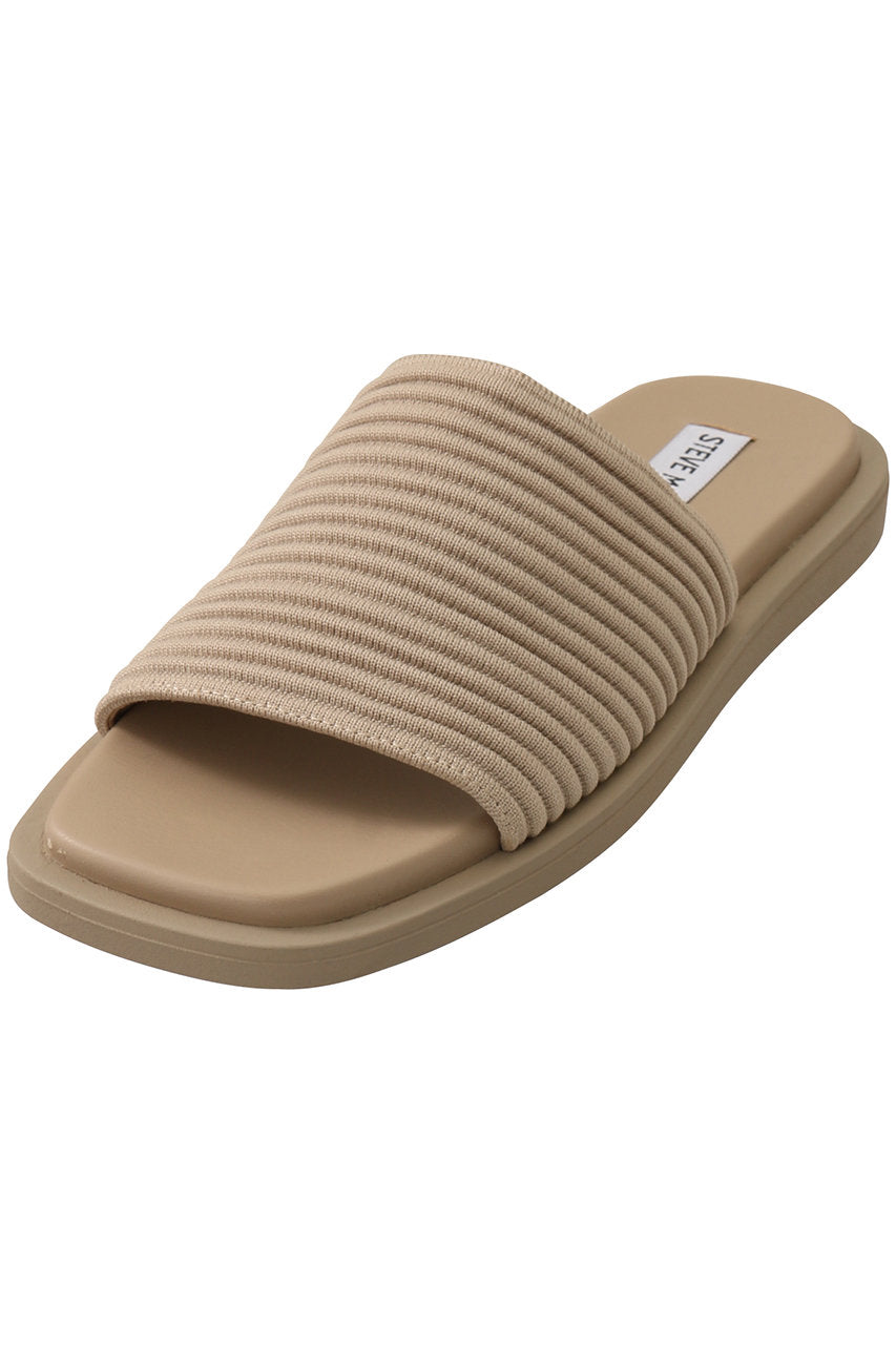 STEVE MADDEN ELASTIC STRAP SLIDE IN TAUPE