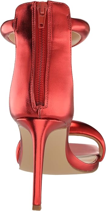 STEVE MADDEN PADDED STRAP HEELED SANDAL IN RED