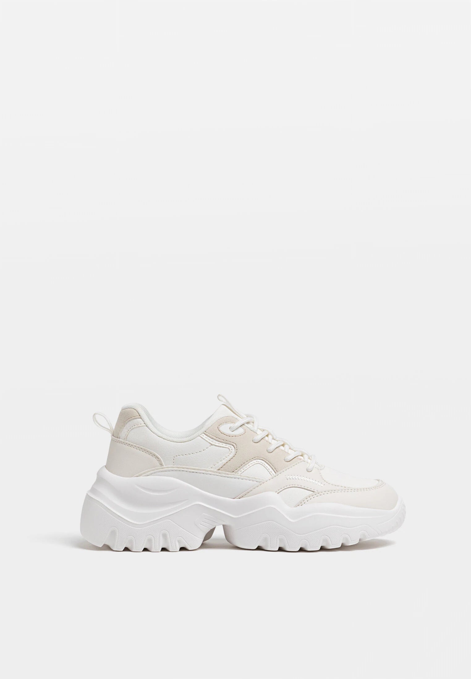 STRADIVARIUS MULTI-PIECE SNEAKERS IN WHITE