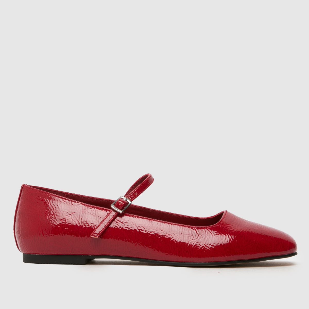 Schuh Crinkle Leather Maryjanes in Red