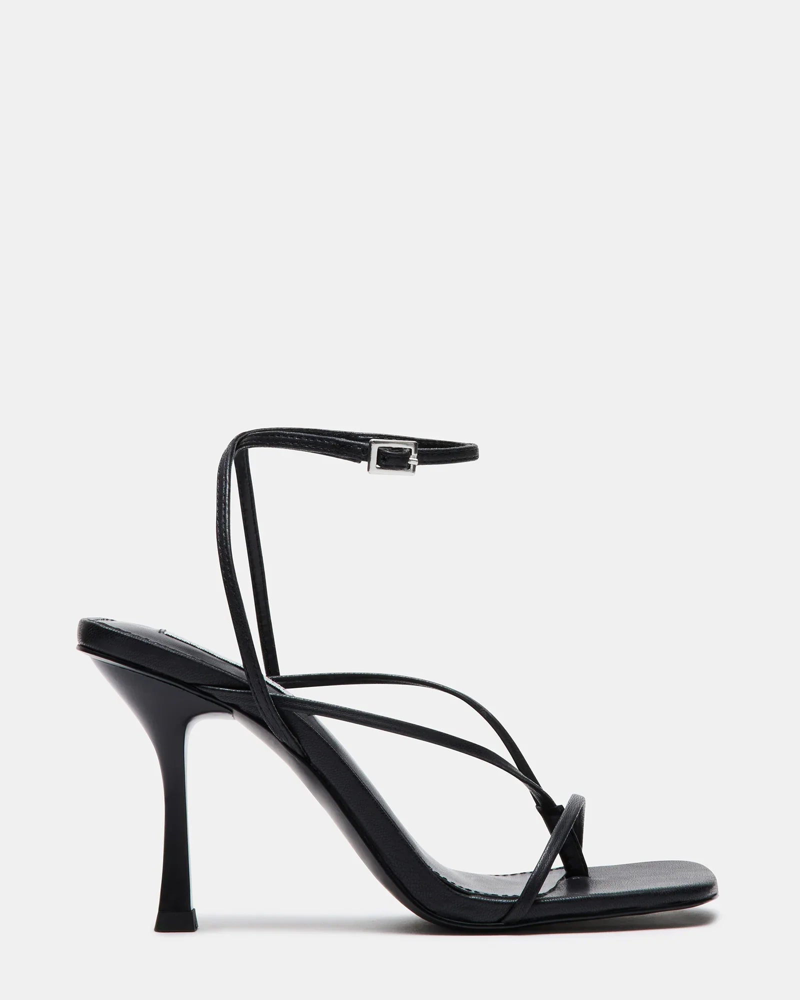 Steve Madden Ankle Strap Heeled Sandal in Black