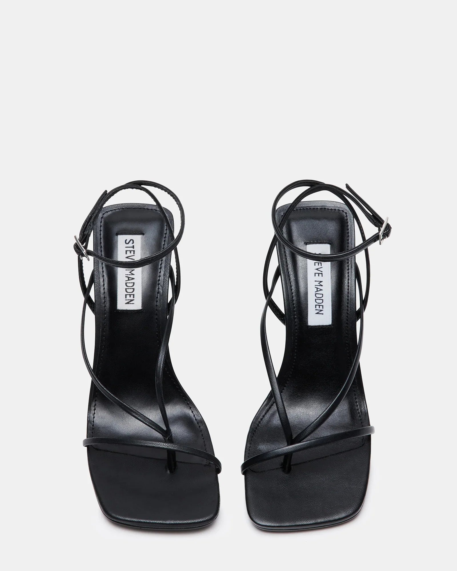 Steve Madden Ankle Strap Heeled Sandal in Black