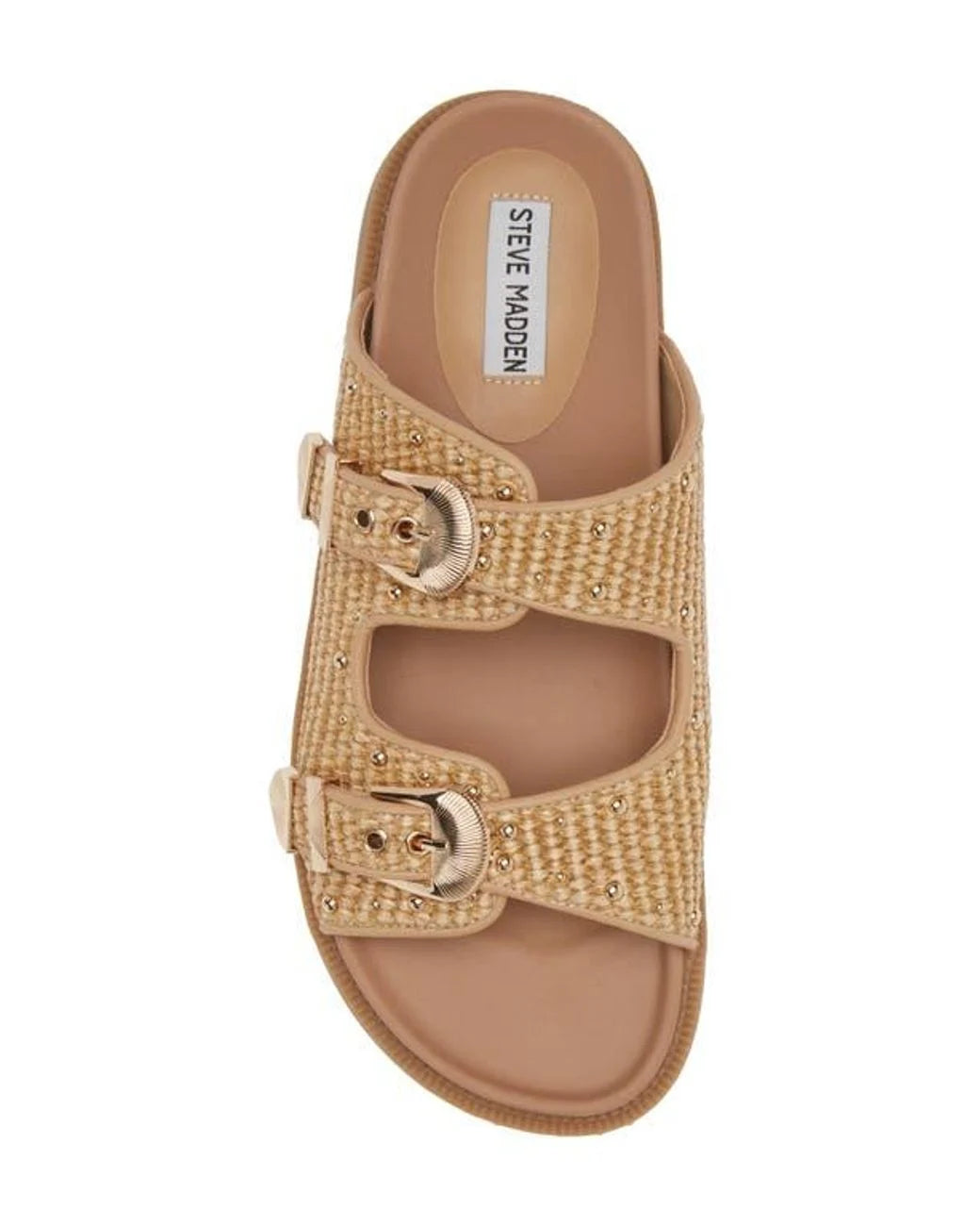 Steve Madden Faux Raffia Slide Sandal In Natural