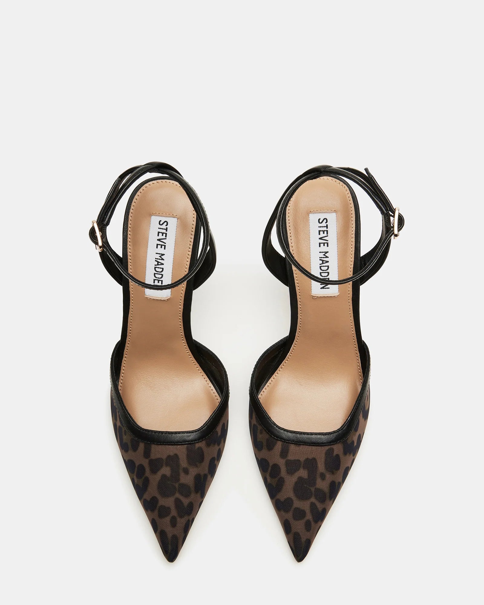Steve Madden Leopard Print Mesh Ankle Strap Pump In Black