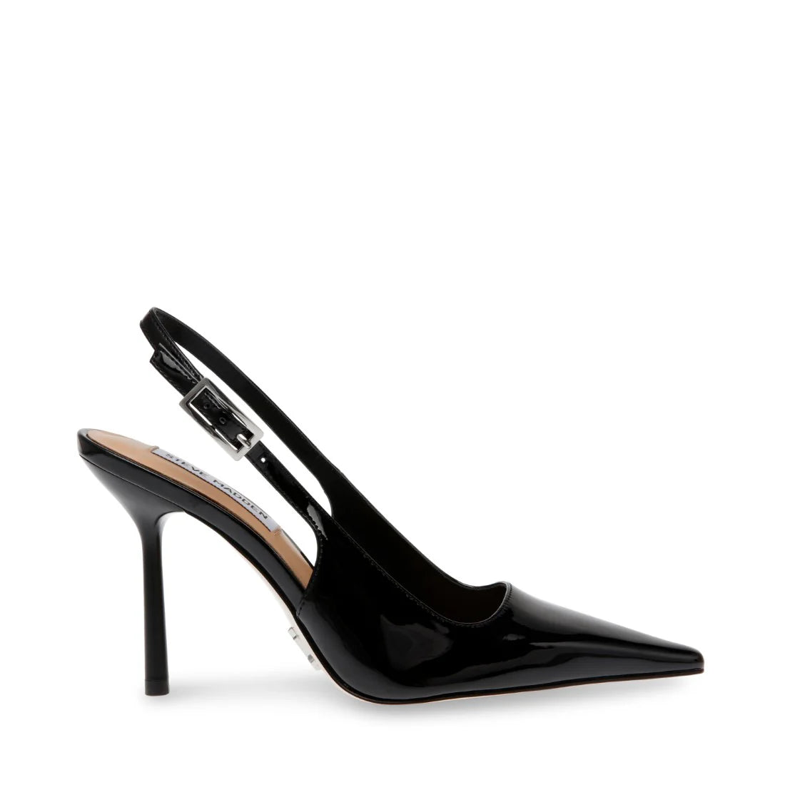 Steve Madden Patent Leather Pointed Toe Slingback Pump in Black
