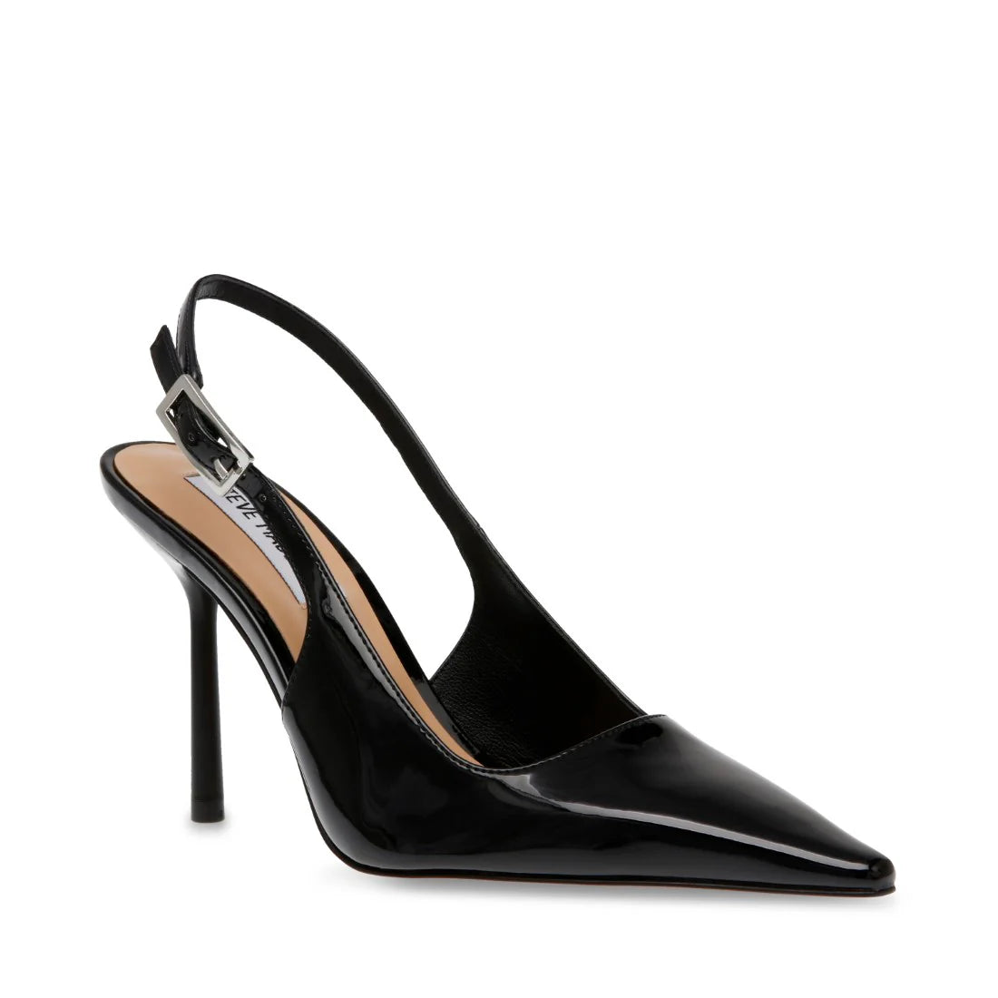 Steve Madden Patent Leather Pointed Toe Slingback Pump in Black
