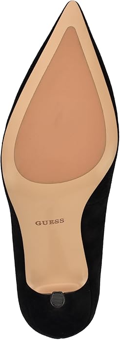 Guess Suede Pointed Toe Brooch Pump in Black
