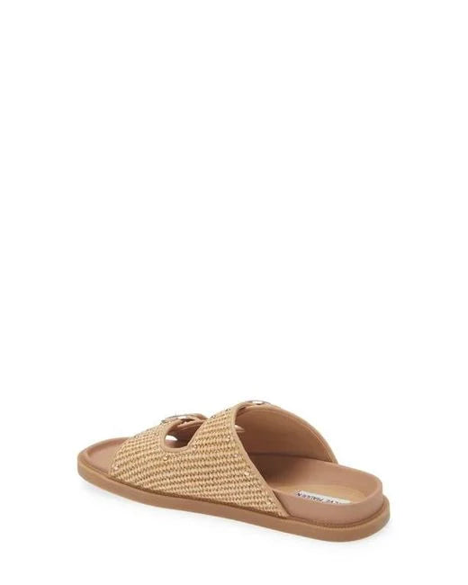 Steve Madden Faux Raffia Slide Sandal In Natural