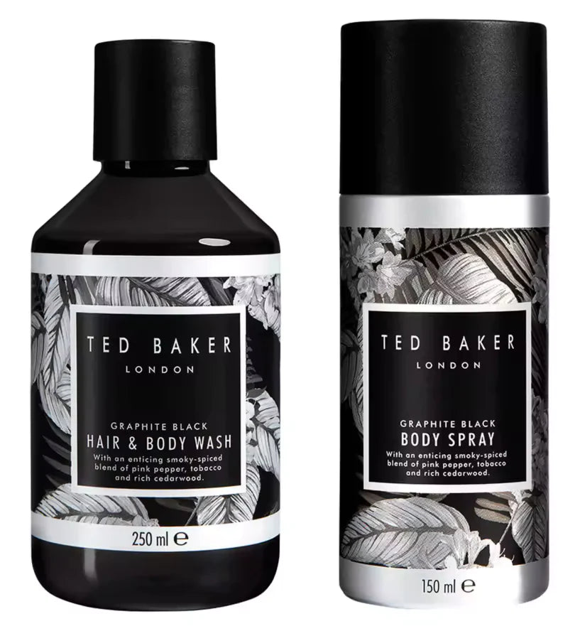 TED BAKER GRAPHITE BLACK BATH & BODY DUO