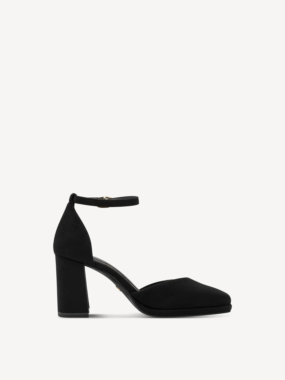 Tamaris Almond Toe D'orsay Block Heel Pump in Black
