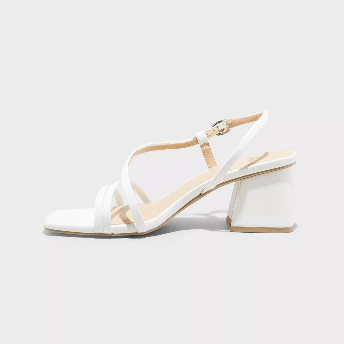 WHITE FABLE STRAPPY BLOCK HEEL SANDAL IN WHITE