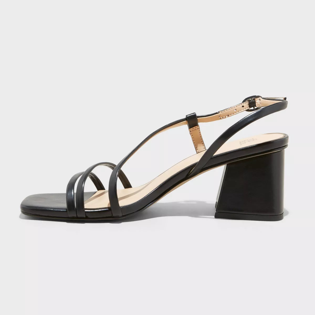 WIDE FABLE STRAPPY BLOCK HEEL SANDAL IN BLACK