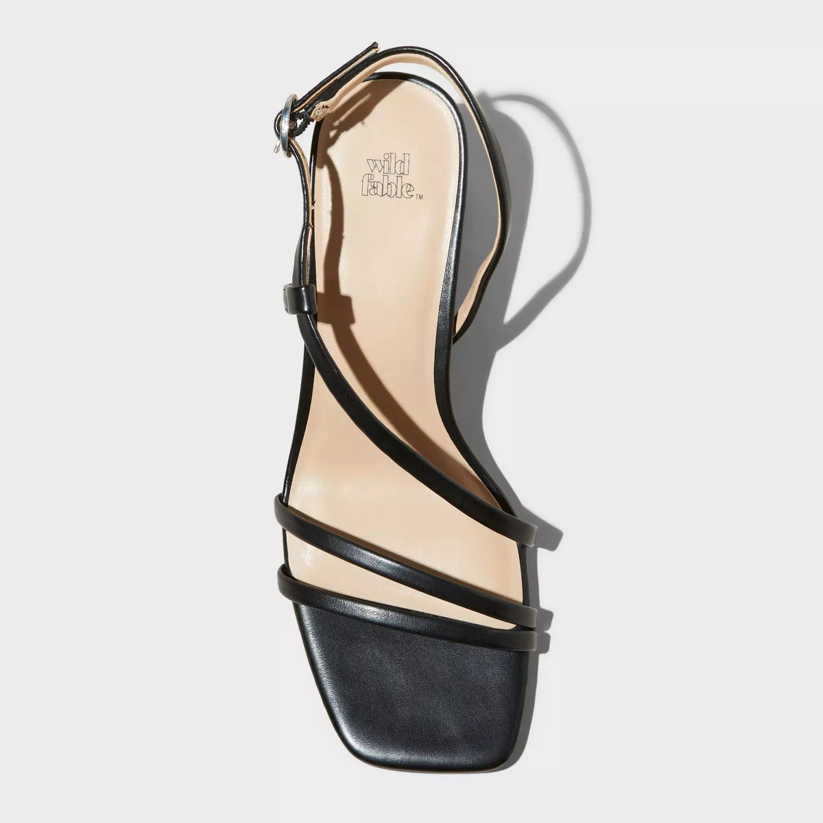 WIDE FABLE STRAPPY BLOCK HEEL SANDAL IN BLACK