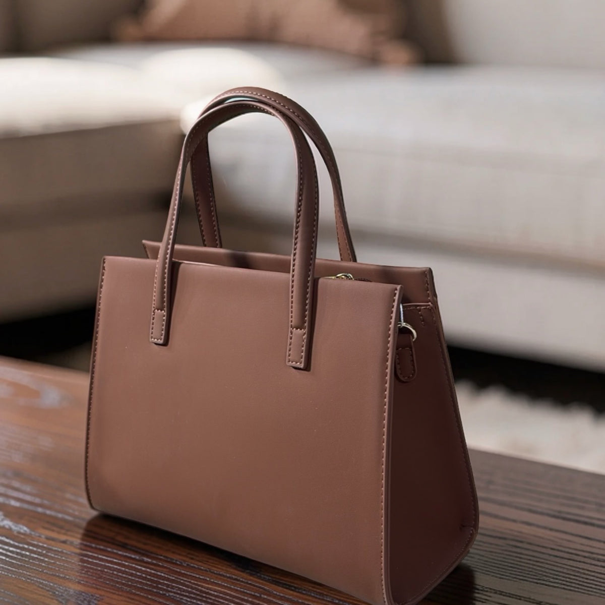 Chrisbella Two-In-One Two-Tone Bag in Brown