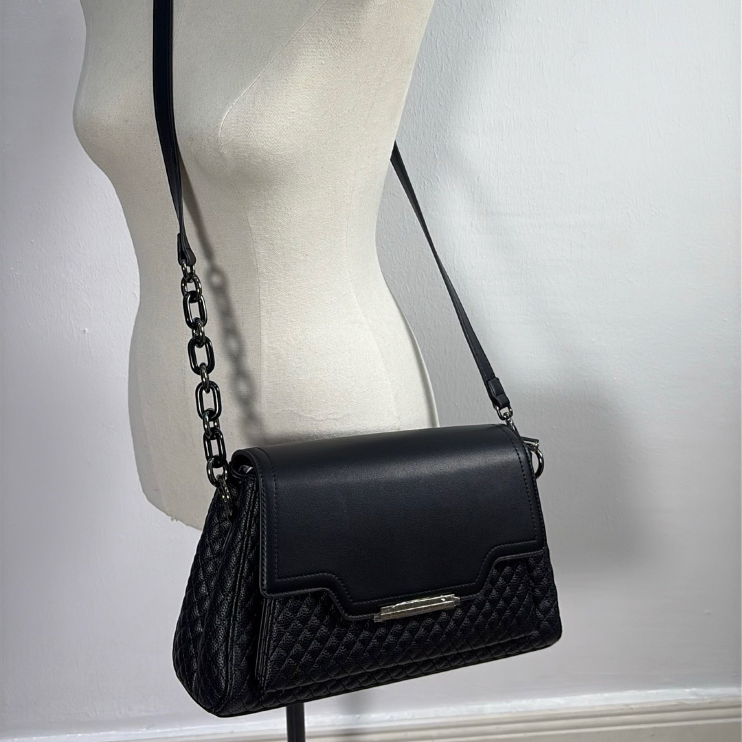 Chrisbella Quilted Sling Bag in Black