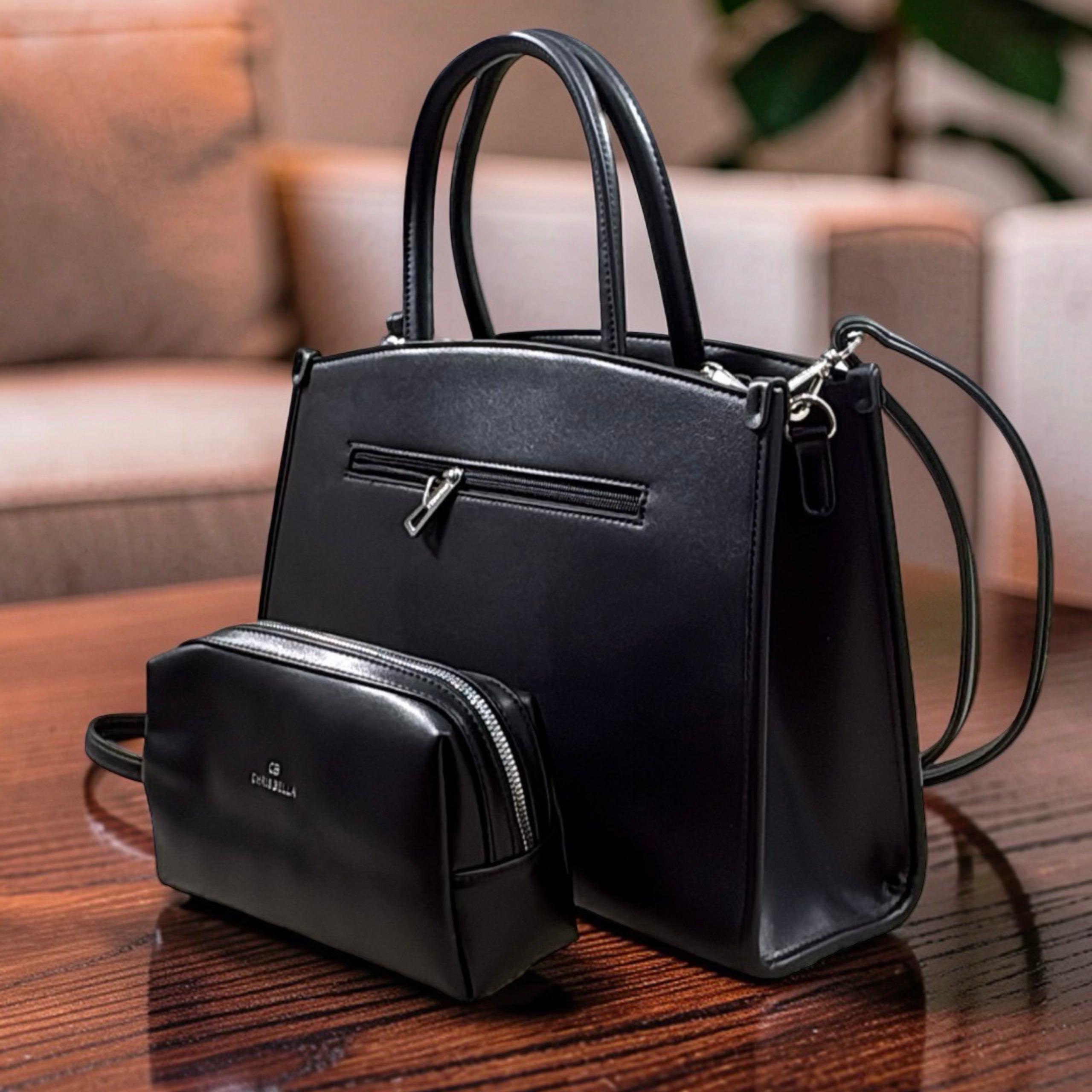 Chrisbella Phone & Card Pocket Bag in Black