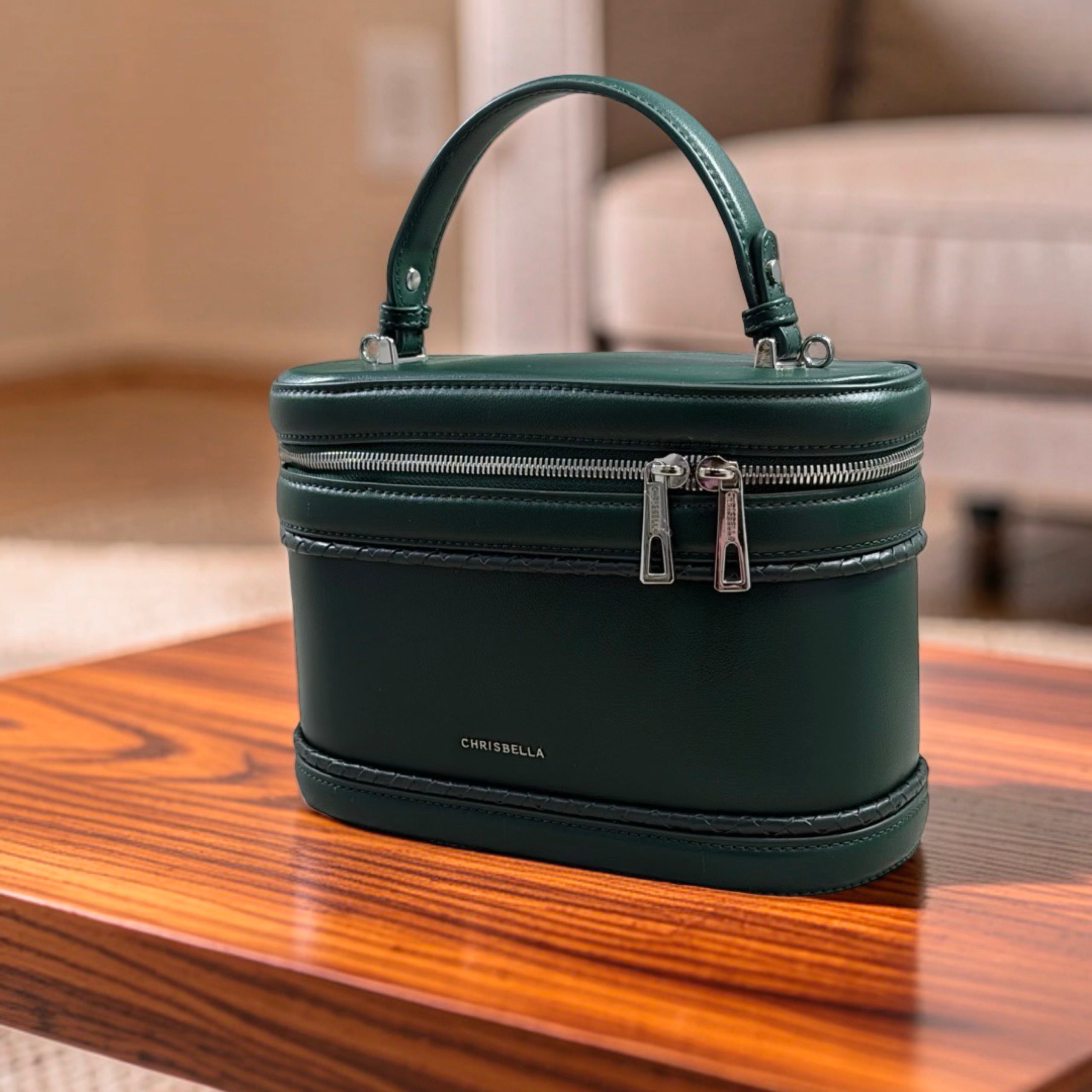 Chrisbella Top-Handle Bag with Tappings in Green