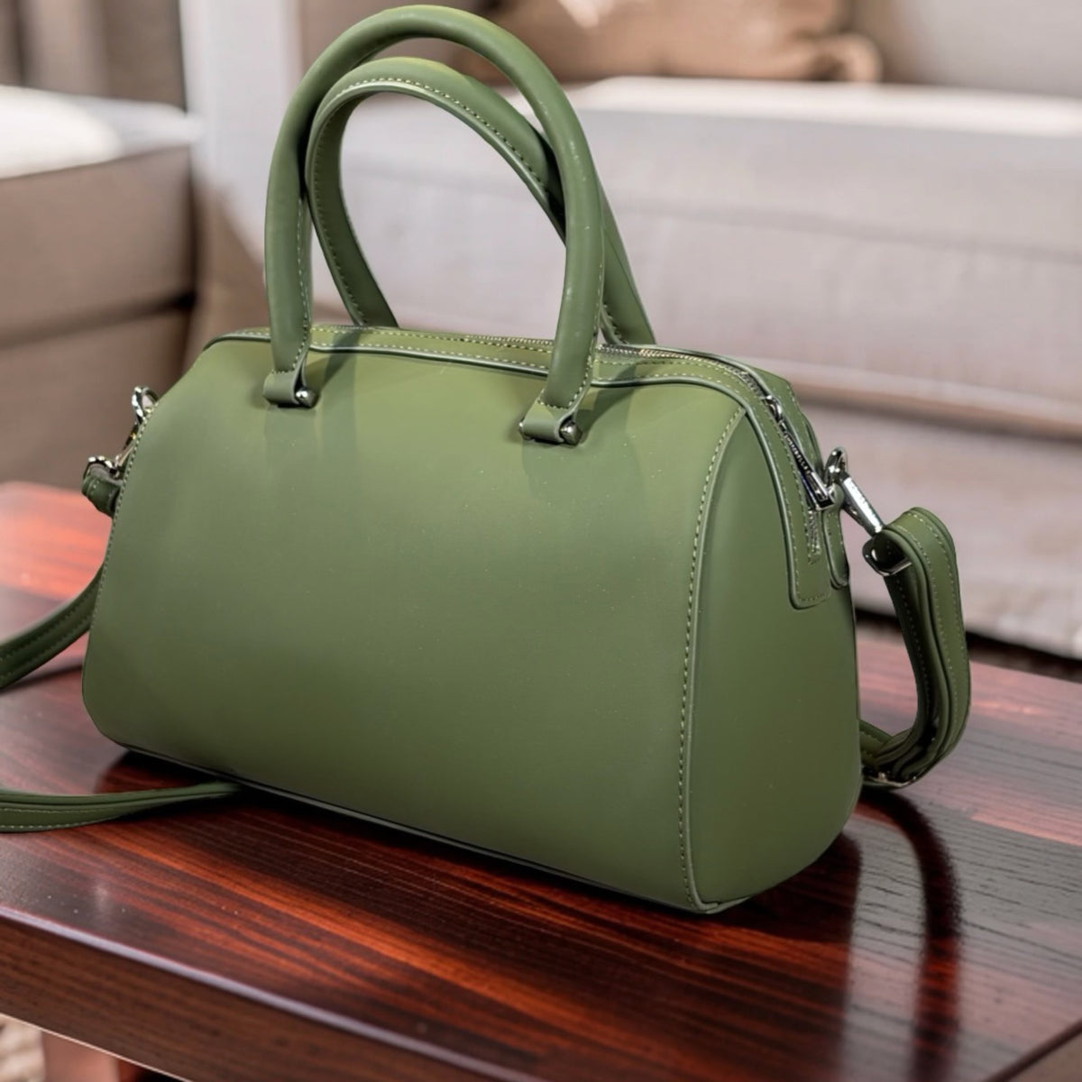 Chrisbella 3-Color Pattern Bag In Green
