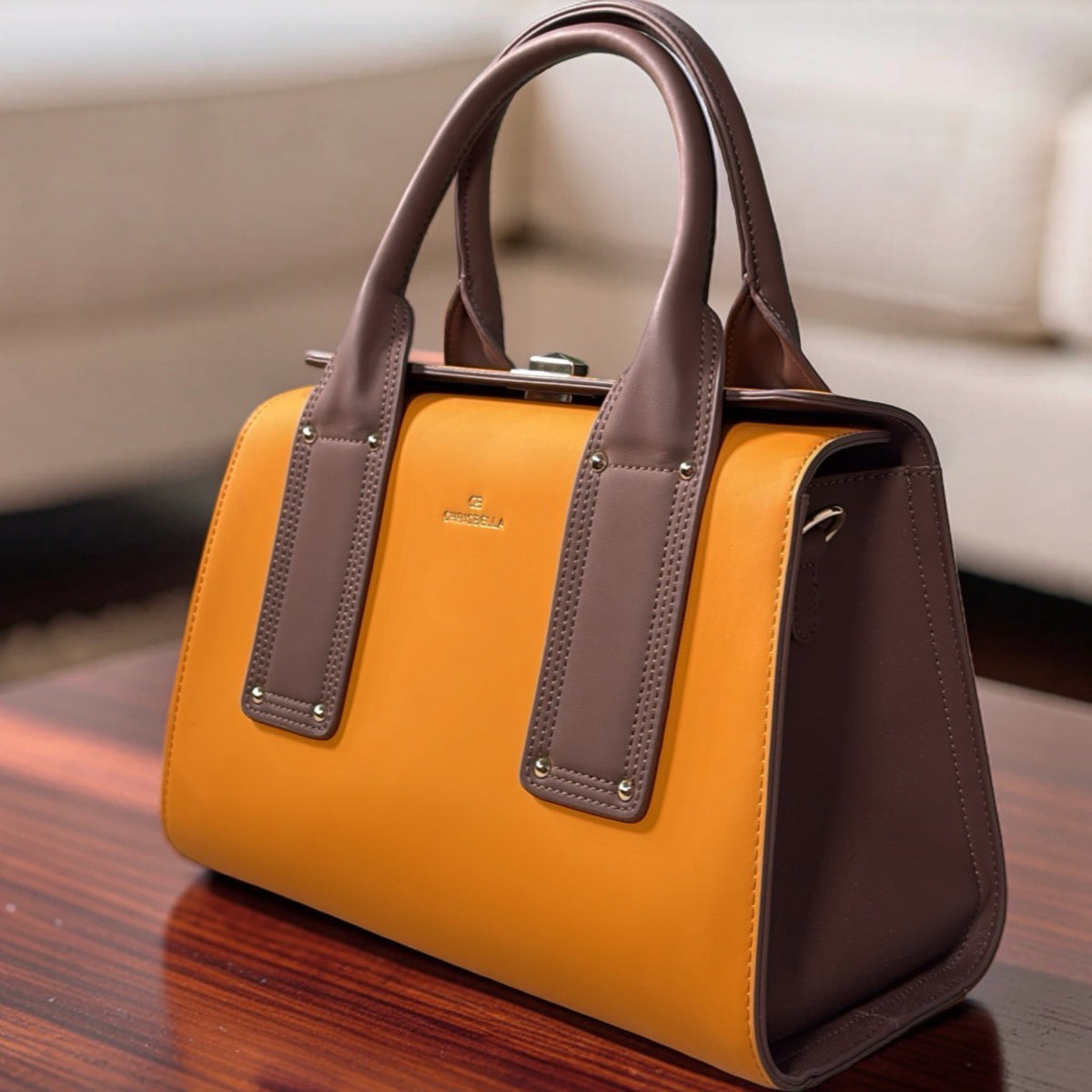 Chrisbella Smooth Two-in-One Bag in Yellow