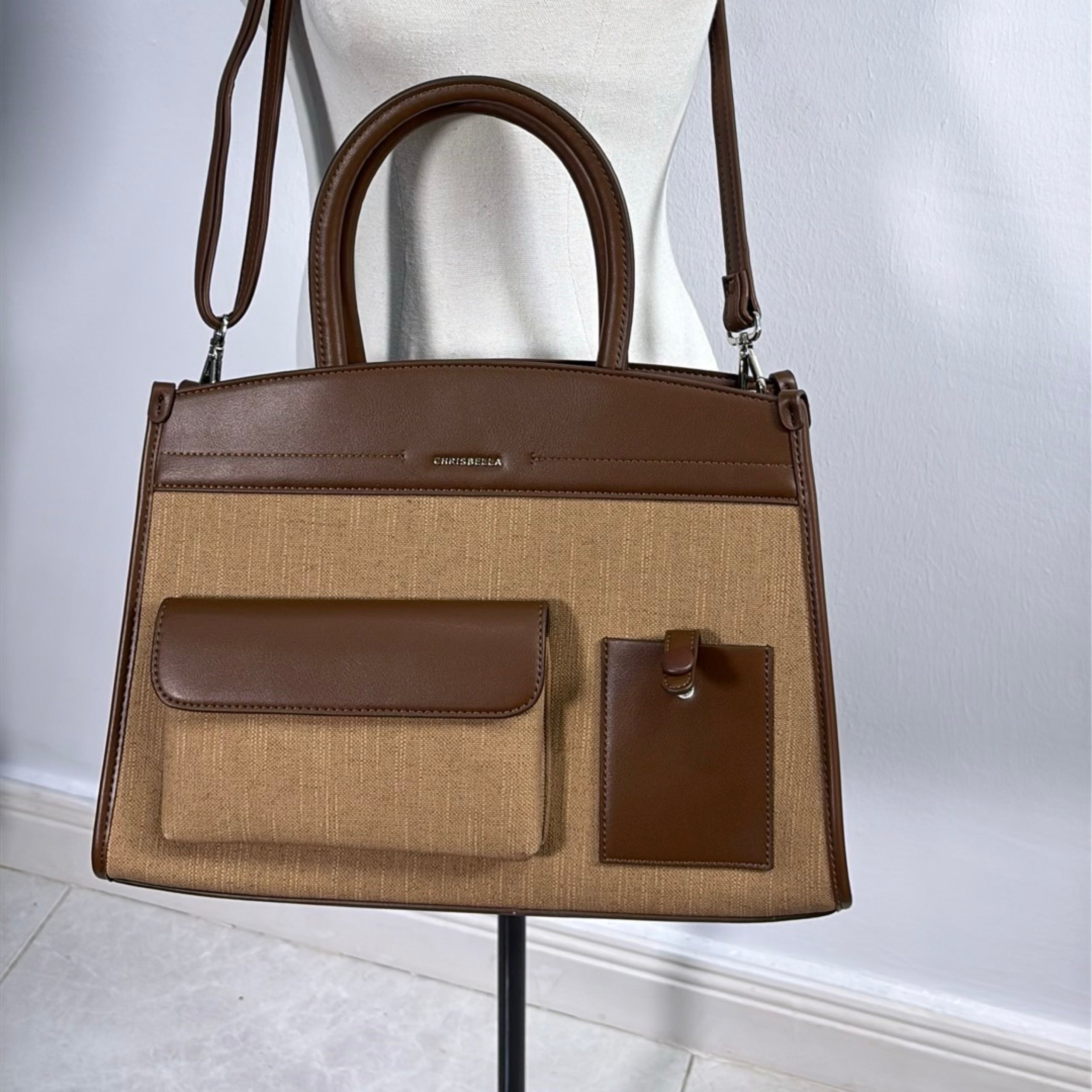 Chrisbella Phone & Card Pocket Bag in Coffee