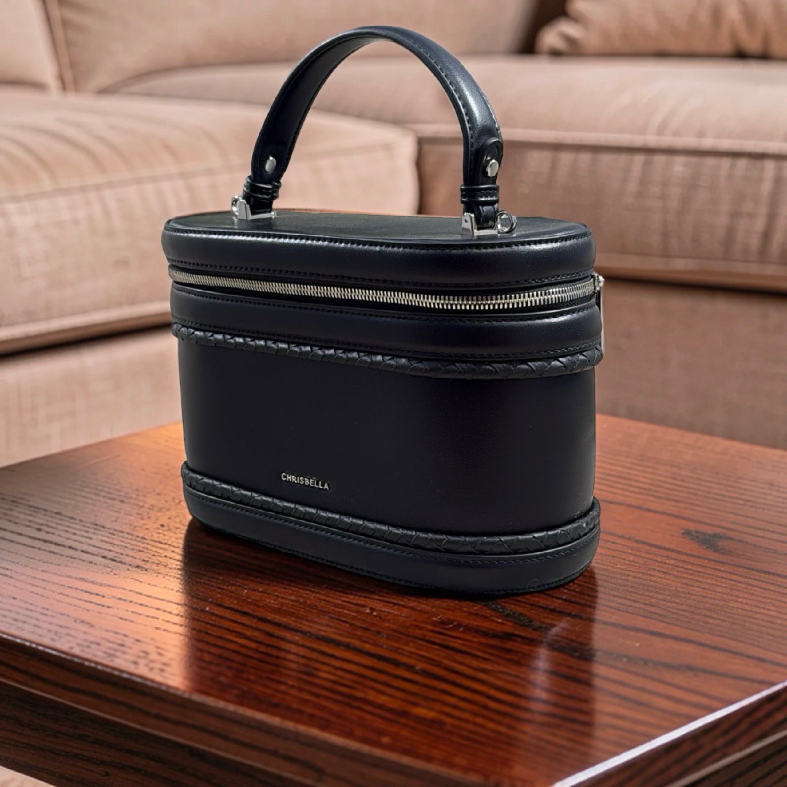 Chrisbella Top-Handle Bag with Tappings in Black