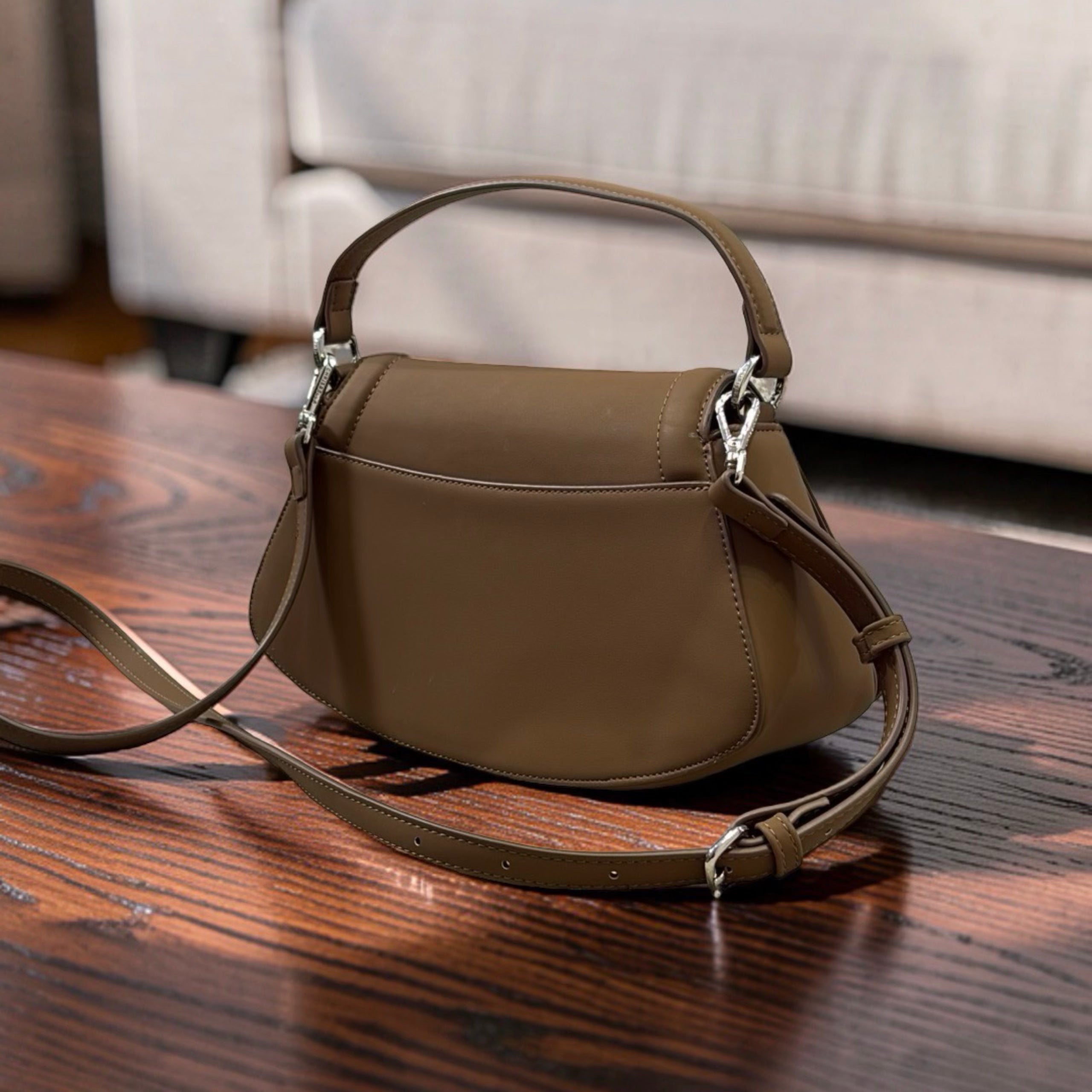 Chrisbella Top Handle Curve Bag in Coffee
