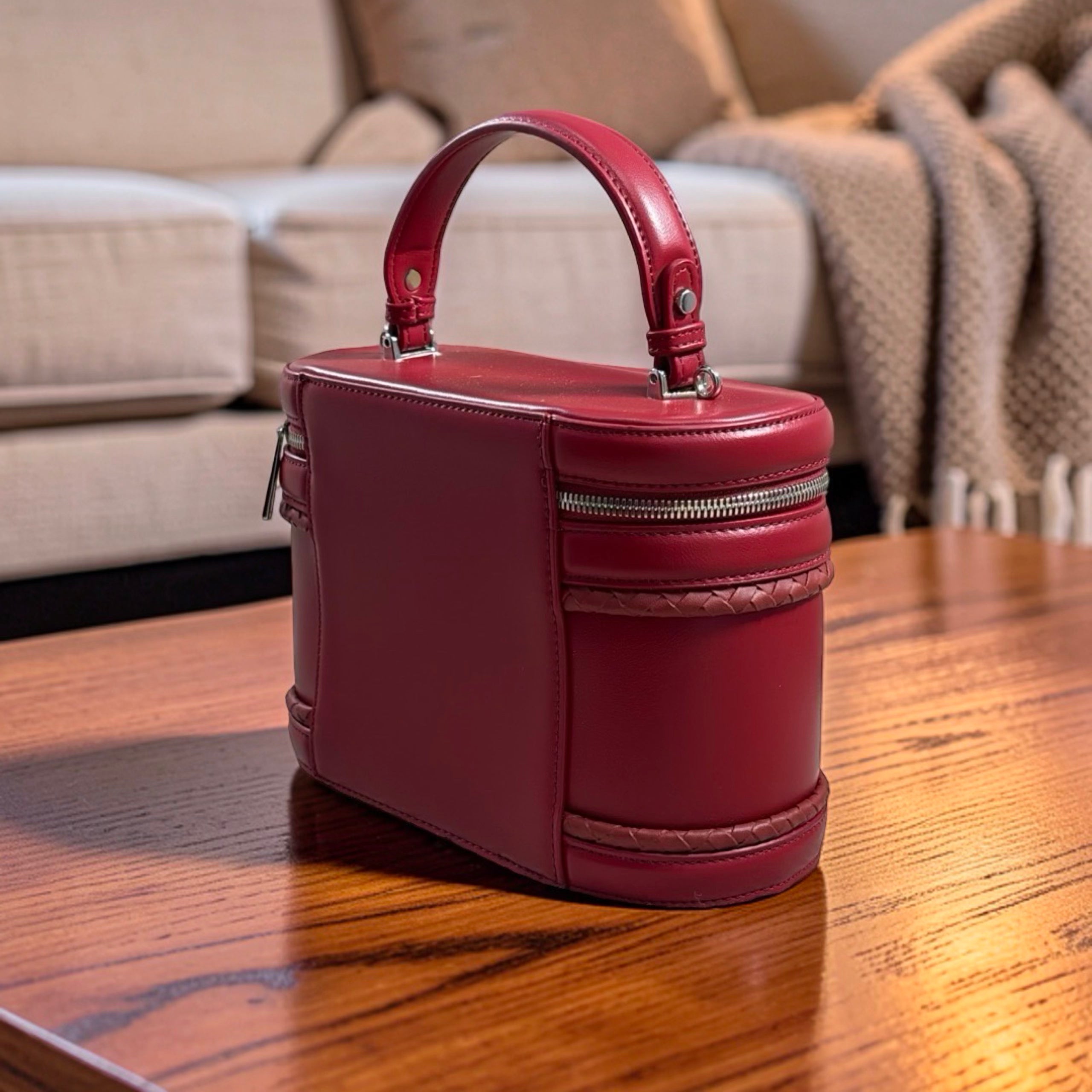 Chrisbella Top-Handle Bag with Tappings in Wine