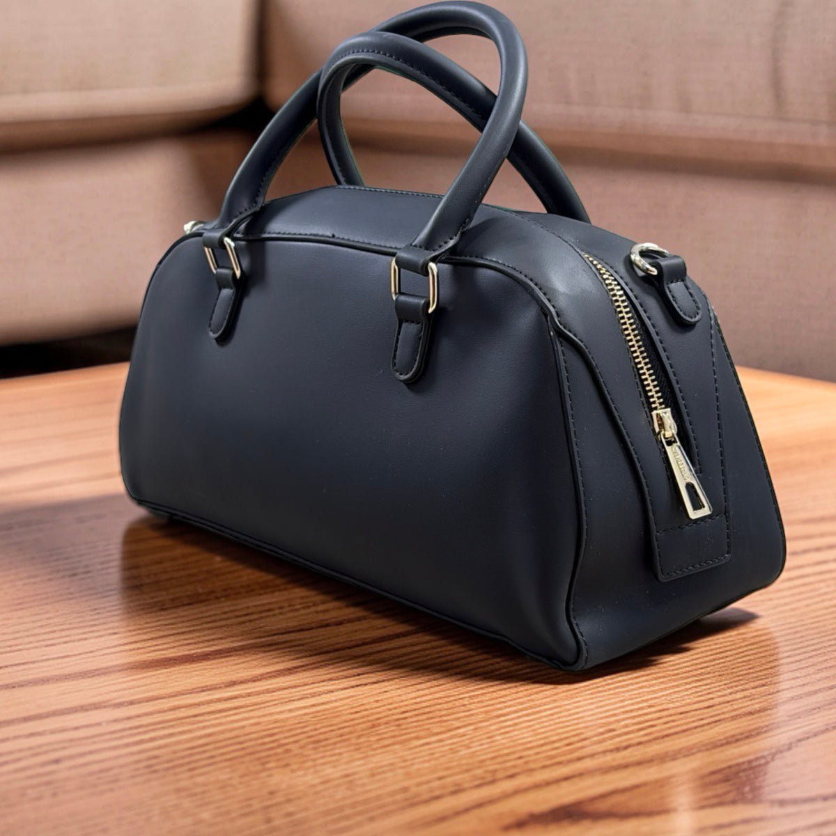 Chrisbella Two-in-One Contrast Handle Bag in Black