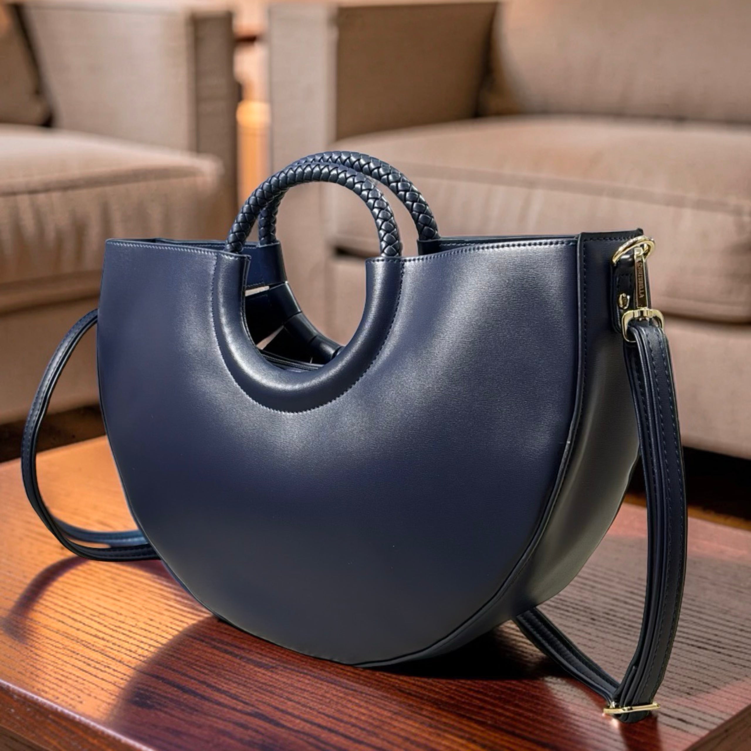 Chrisbella Half-Circle Bag in Navy