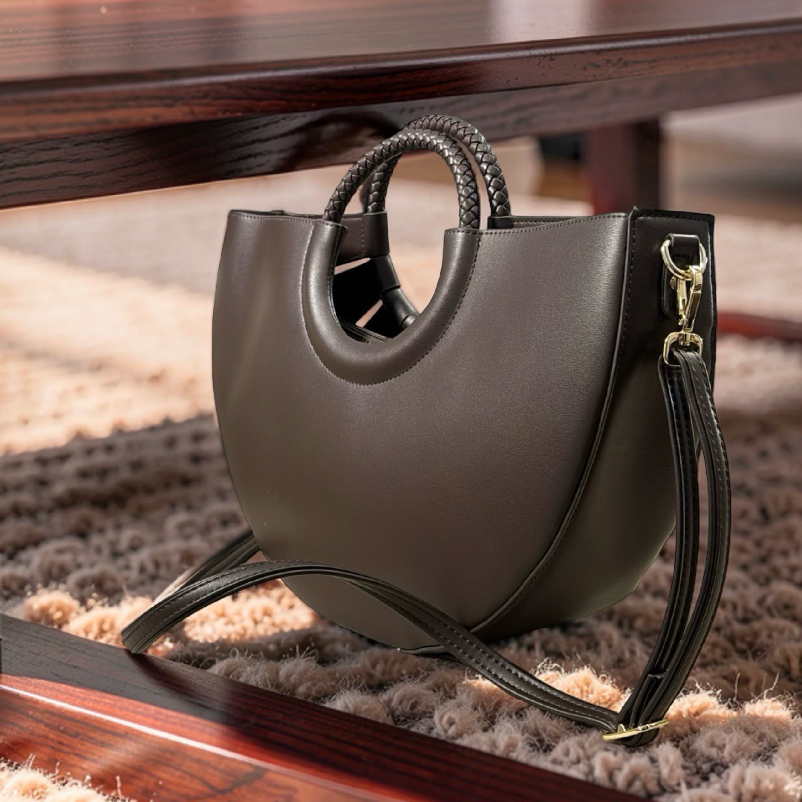 Chrisbella Half-Circle Bag in Coffee