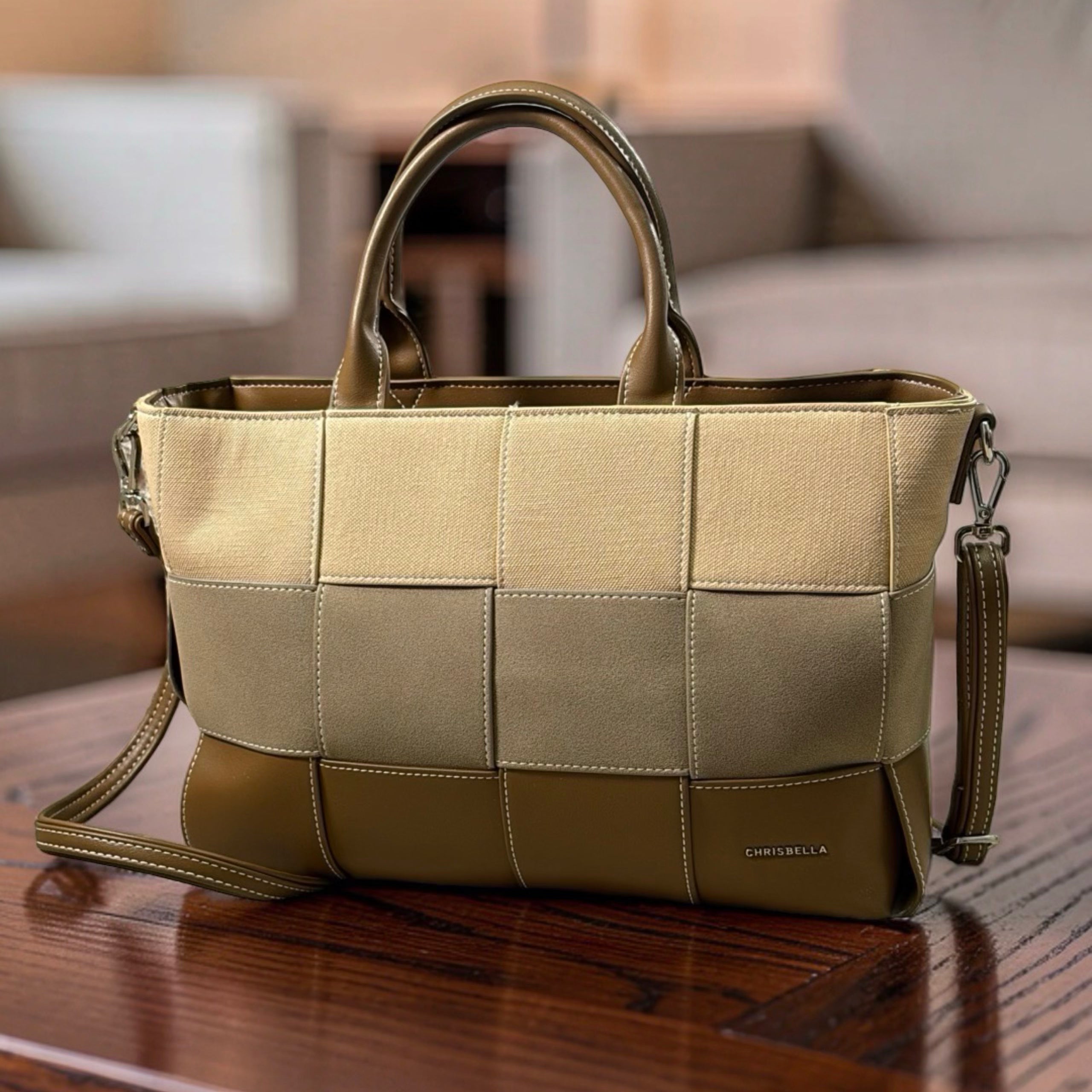 Chrisbella Mat Deisgn Bag in Mud
