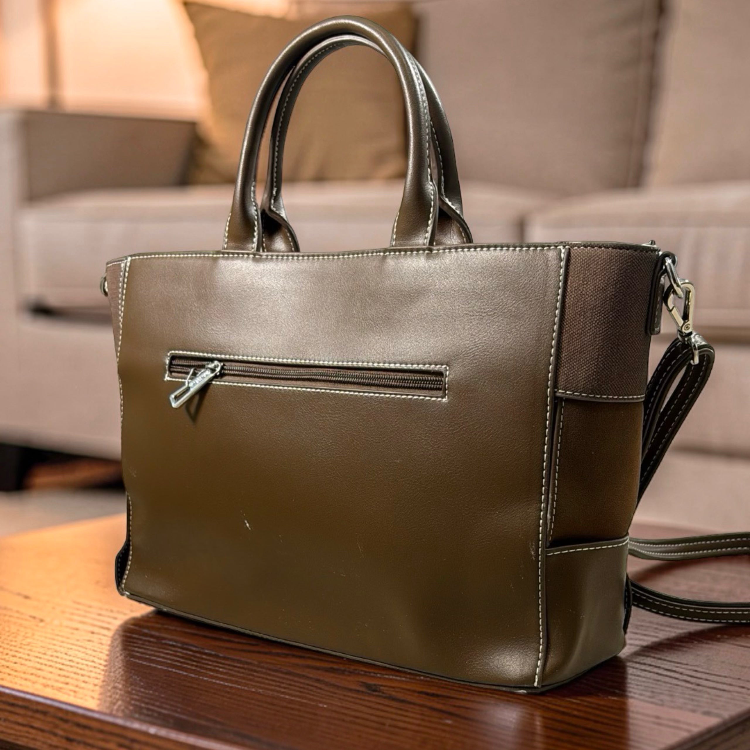 Chrisbella Mat Design Bag in Coffee