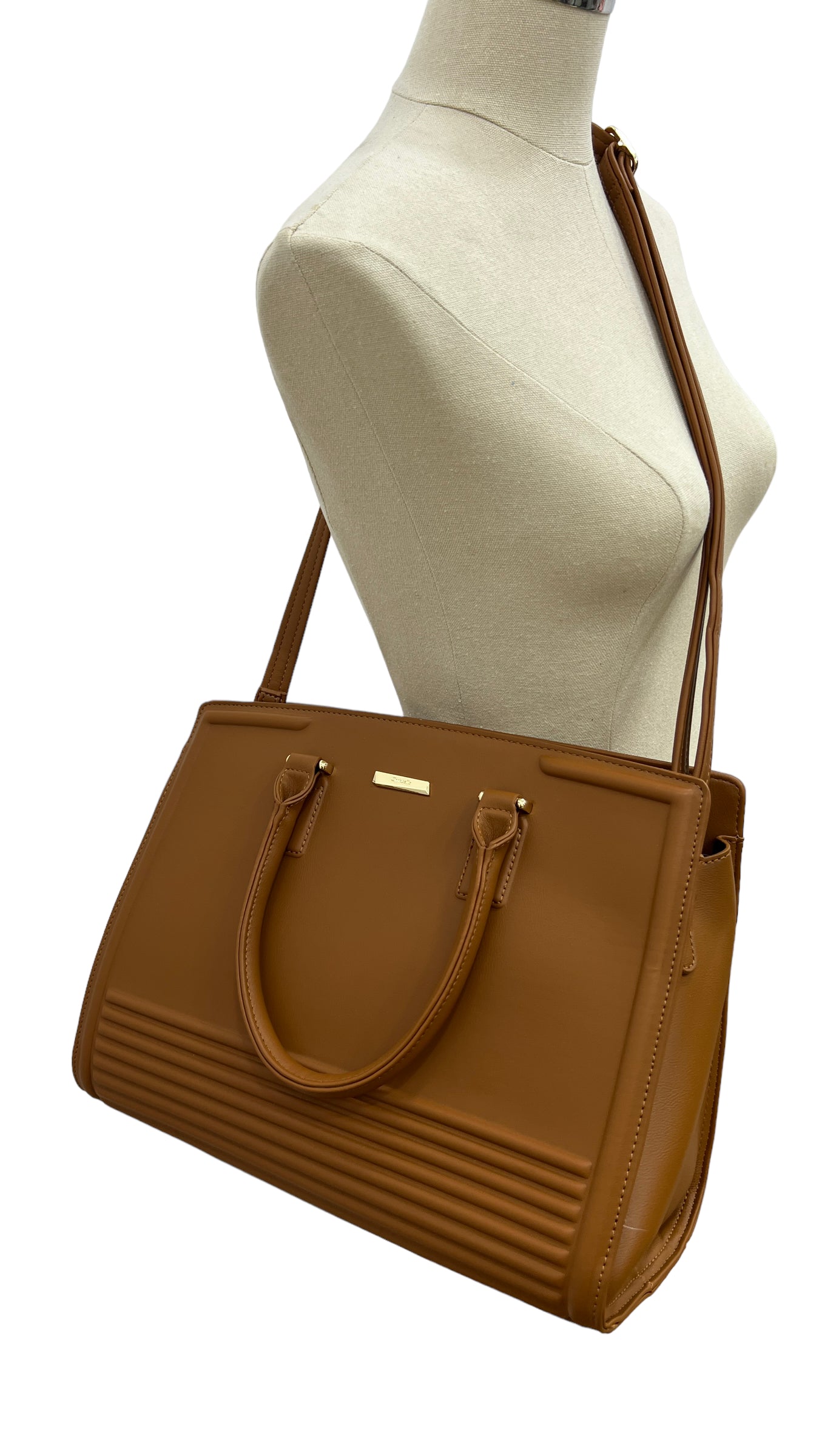 CHRISBELLA TAN LARGE DOUBLE HANDLE STRUCTURED BAG
