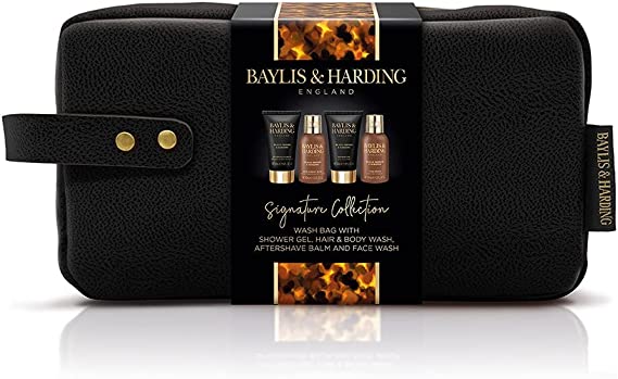 BAYLIS & HARDING BLACK PEPPER & GINSENG LUXURY WASH BAG GIFT SET - VEGAN FRIENDLY