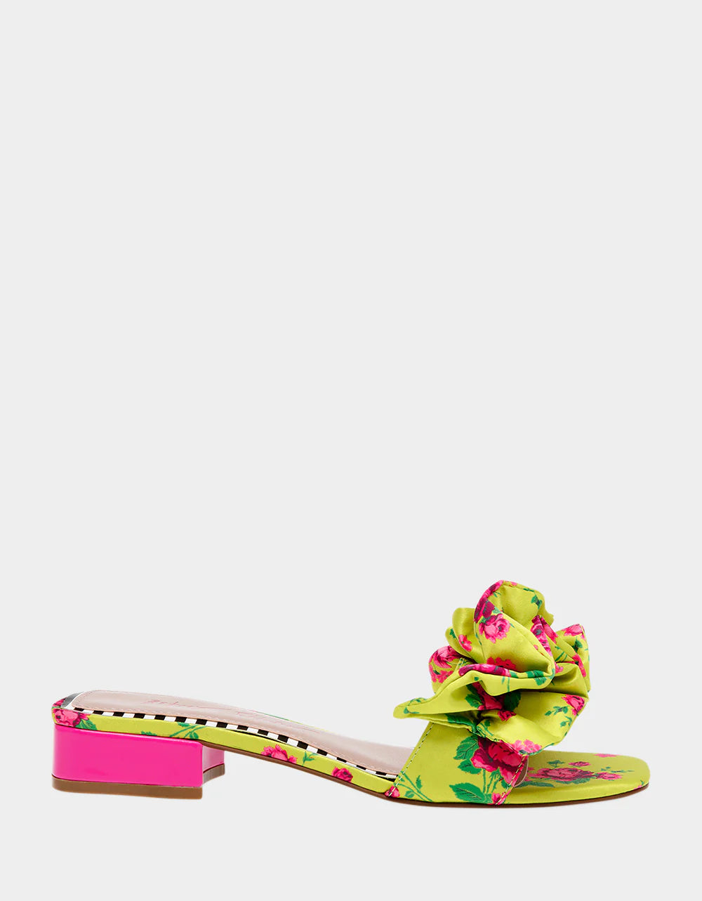 BETSEY JOHNSON CITRON FLORAL SLIPPERS