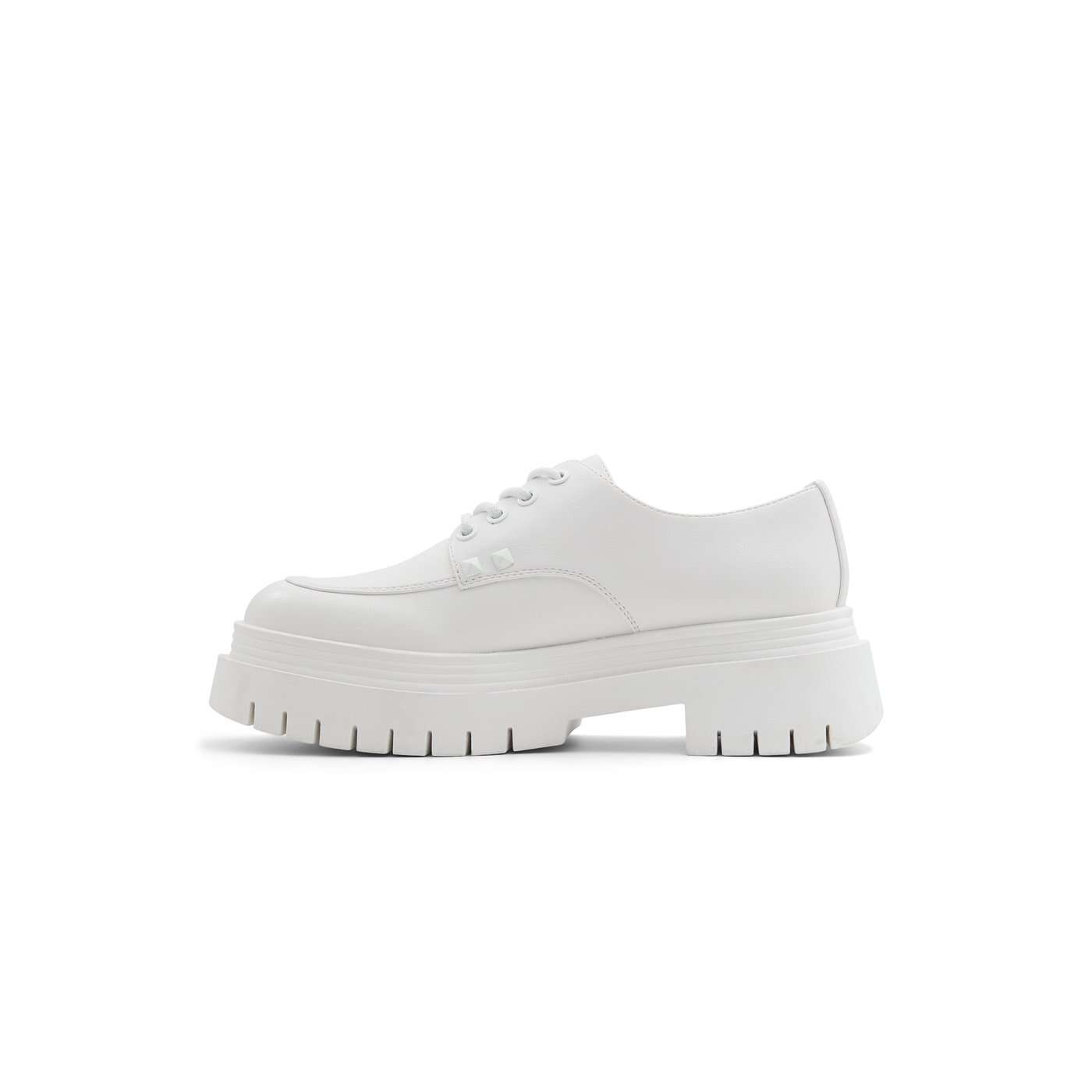 CALL IT SPRING WHITE LEATHER LACE-UP BROGUES