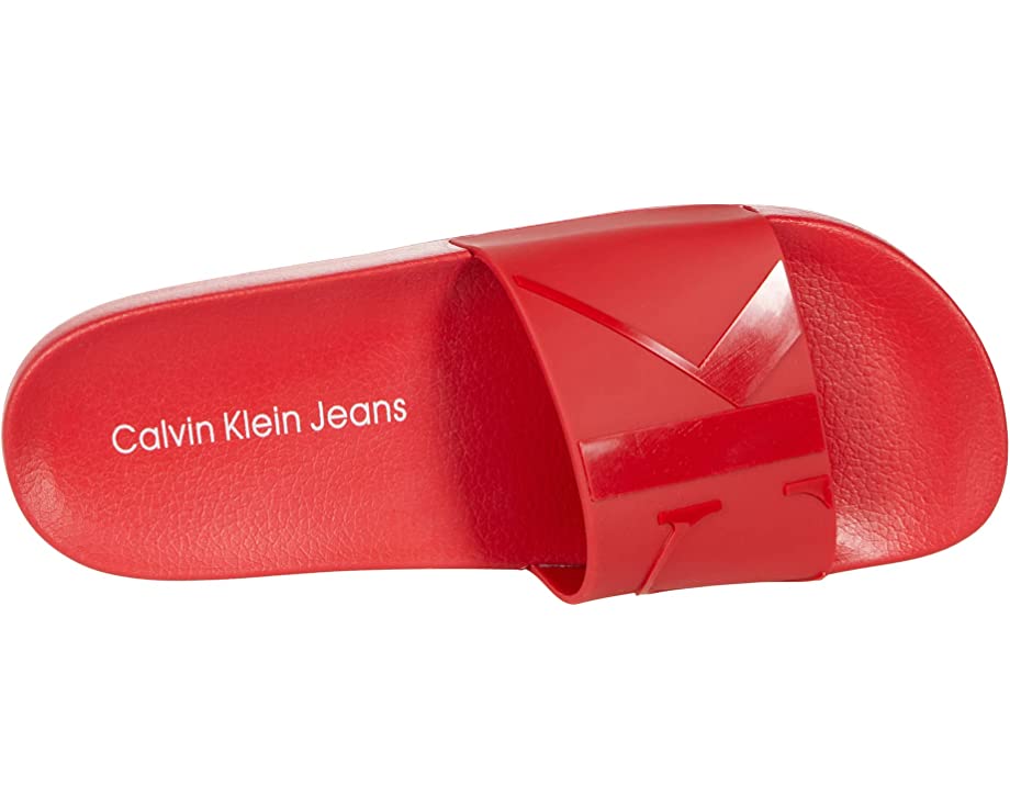 Red calvin store klein slides